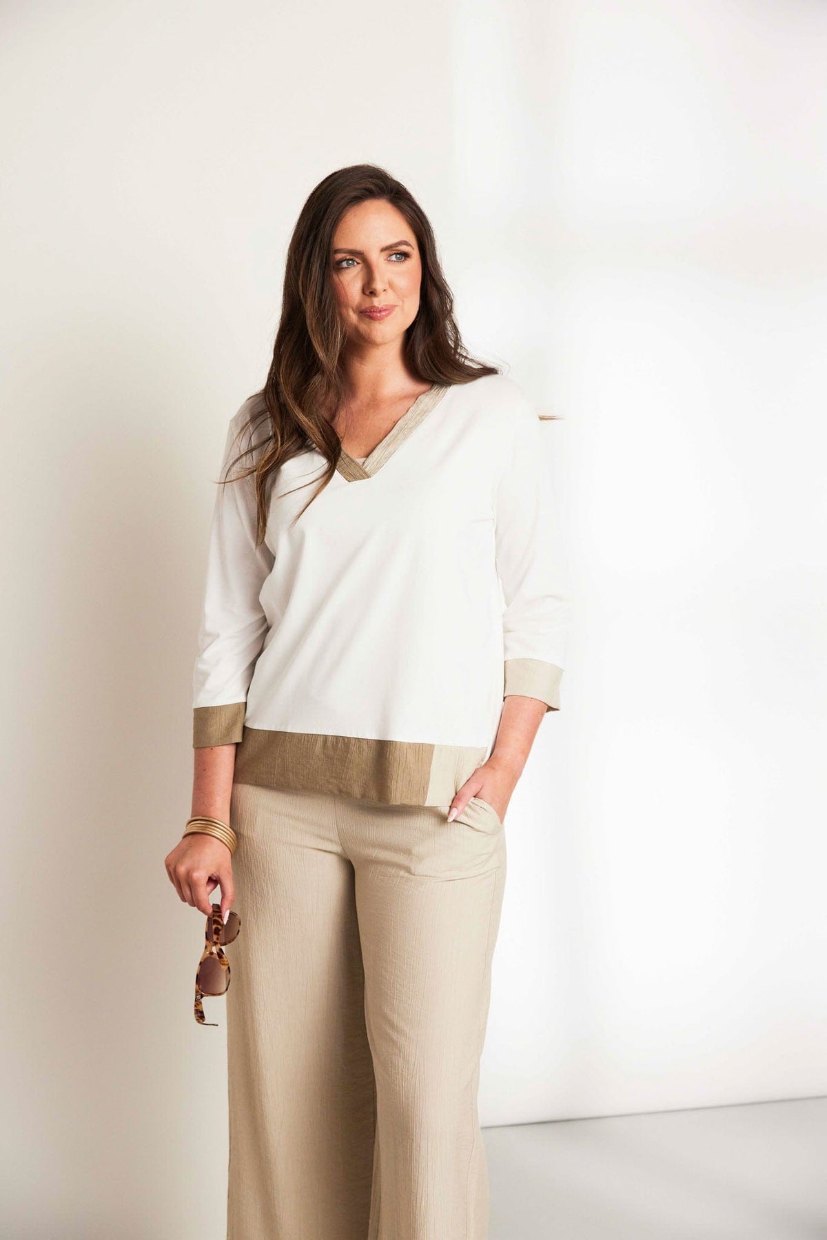 ORA Two-Tone Top