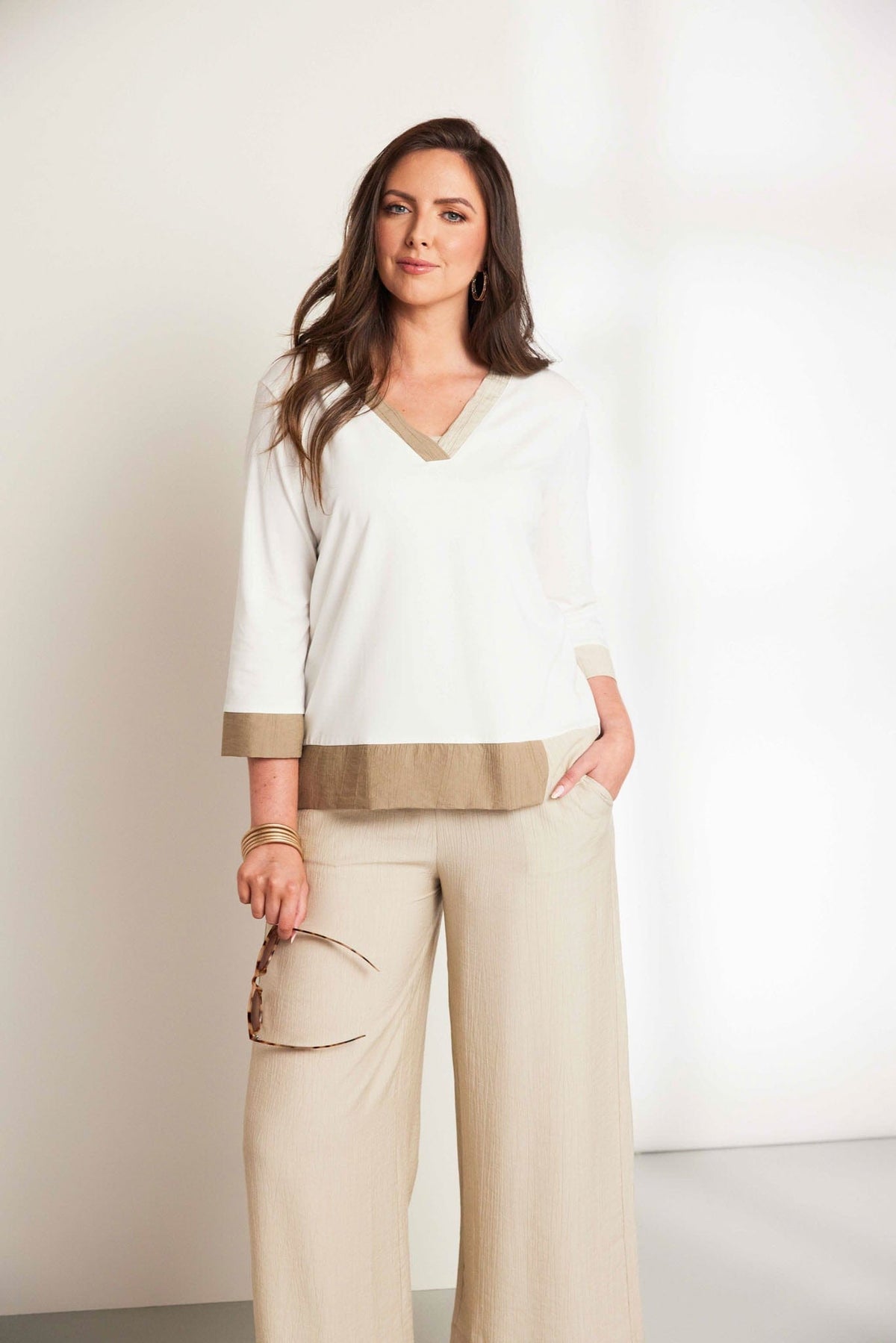 ORA Two-Tone Top