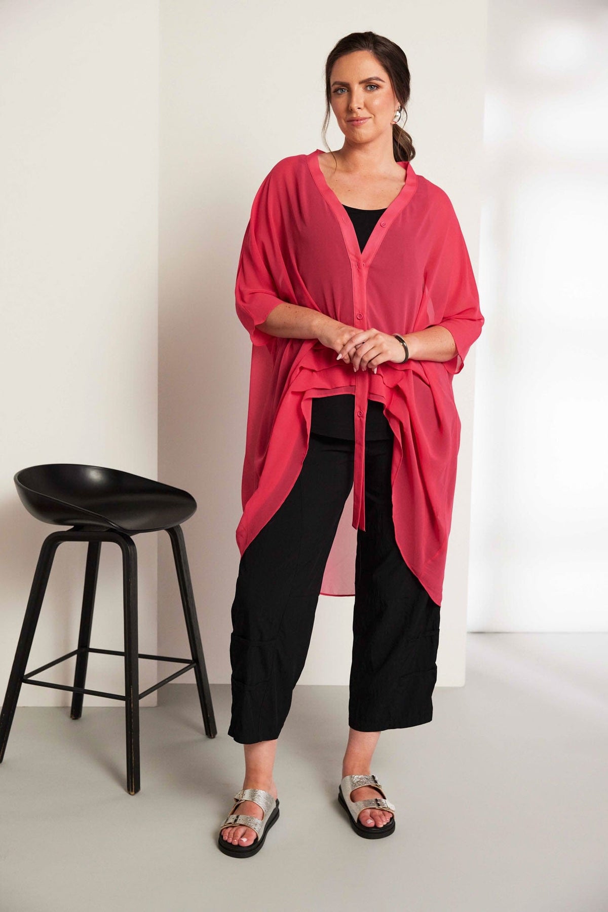 ORA Longline Ruched Shirt