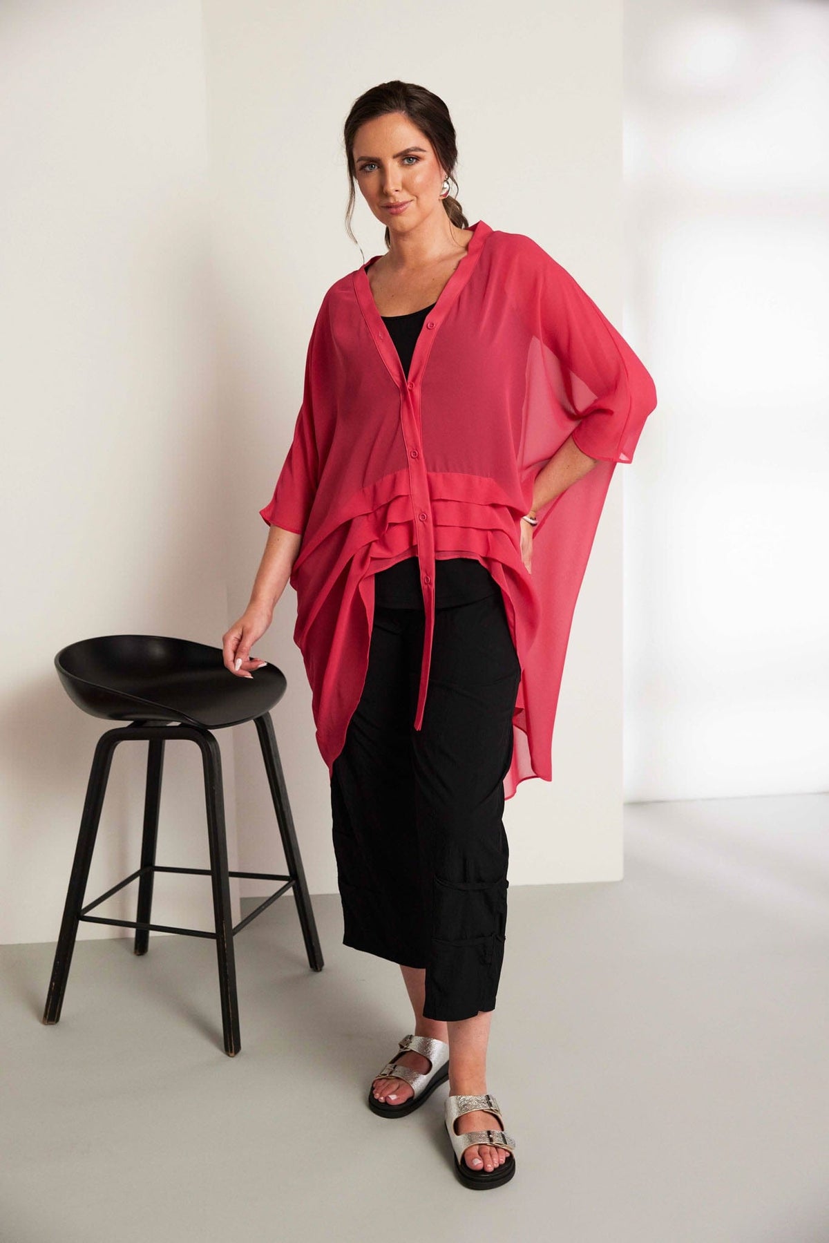ORA Longline Ruched Shirt