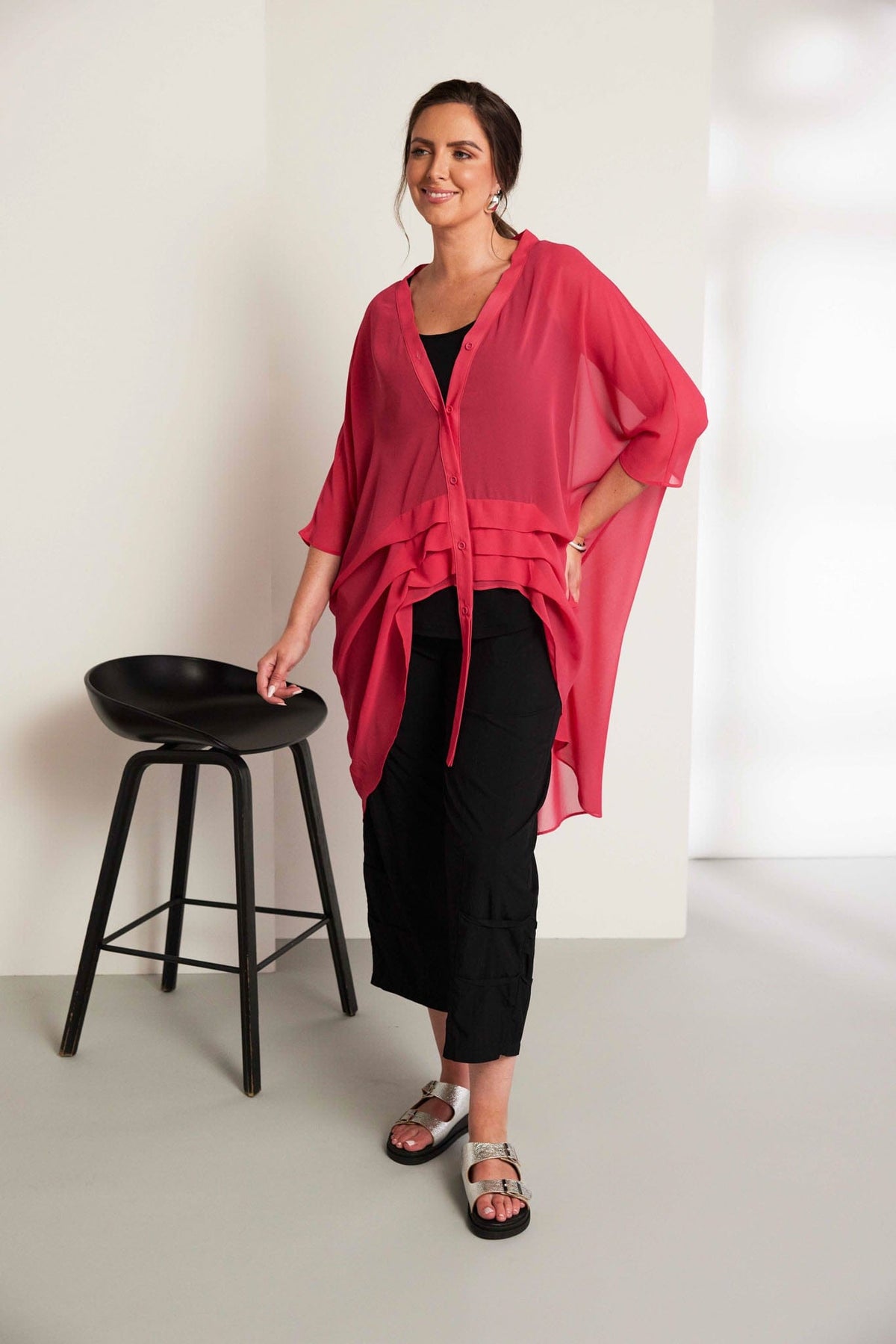 ORA Longline Ruched Shirt