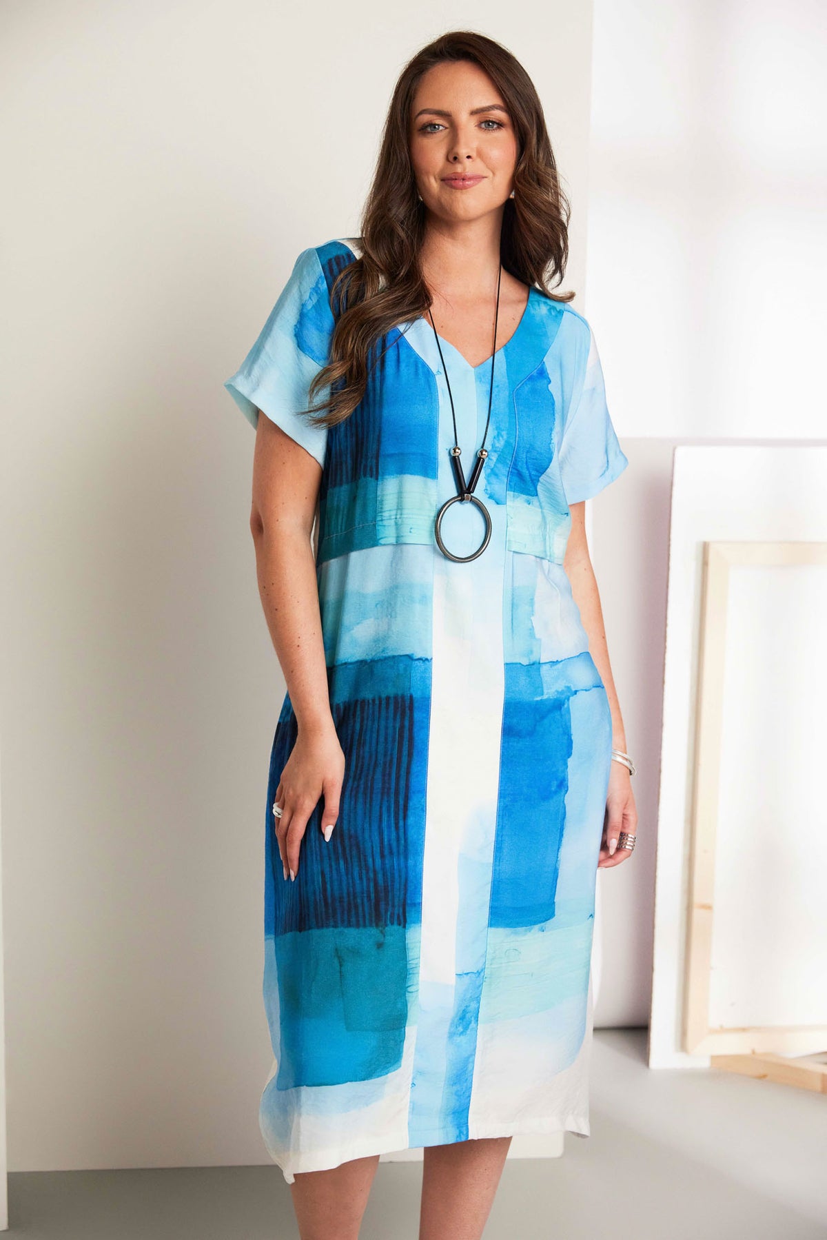 ORA Watercolour Block Dress