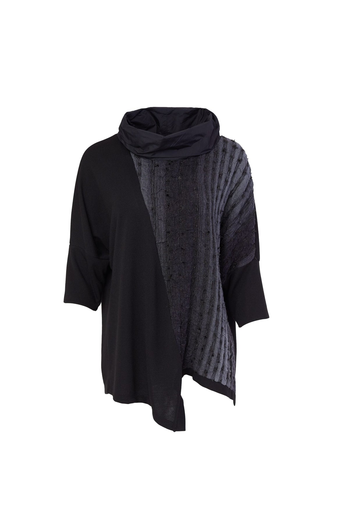 ORA Mixed Fabric Top