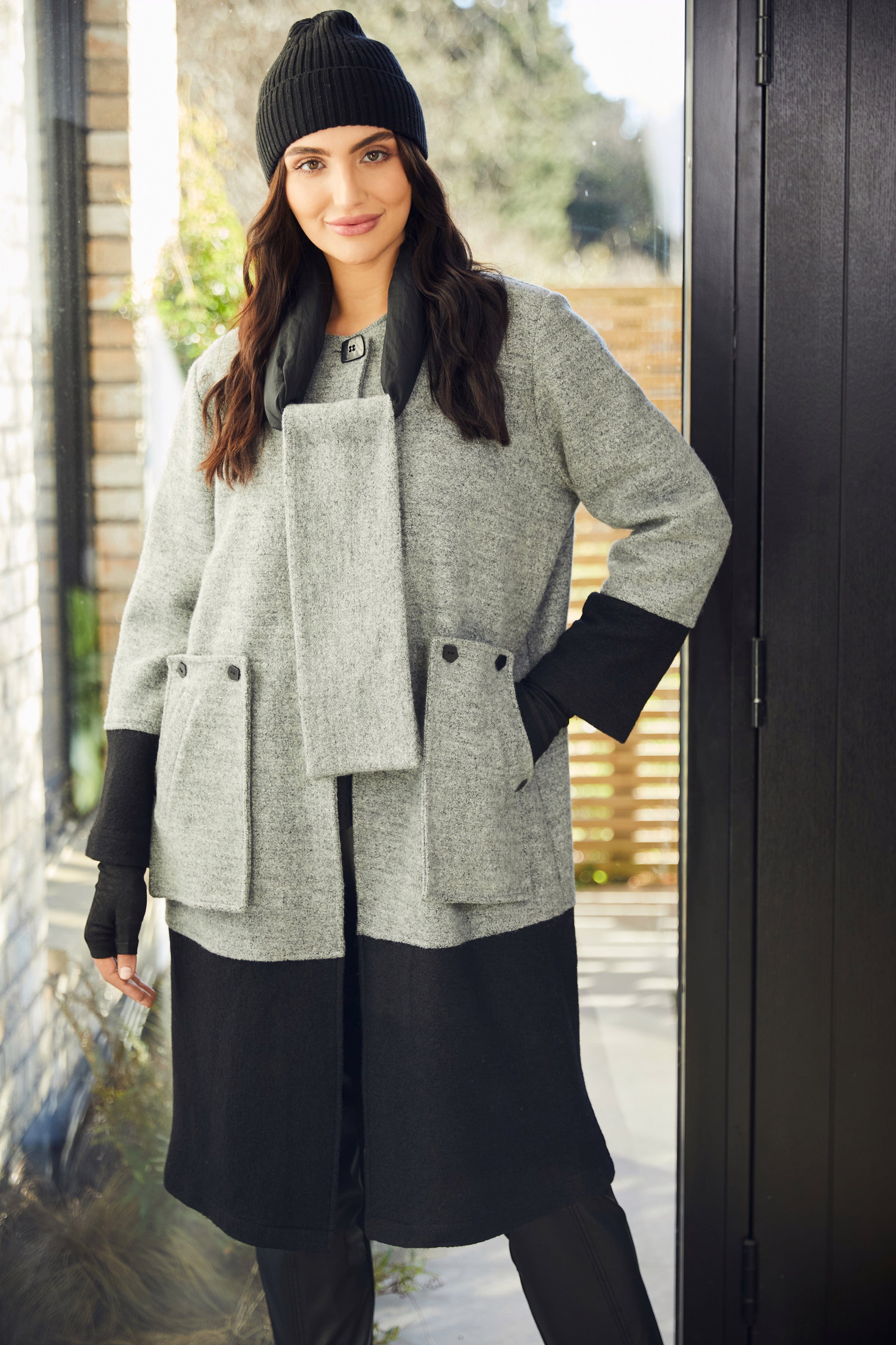 Boiled wool women's coat best sale