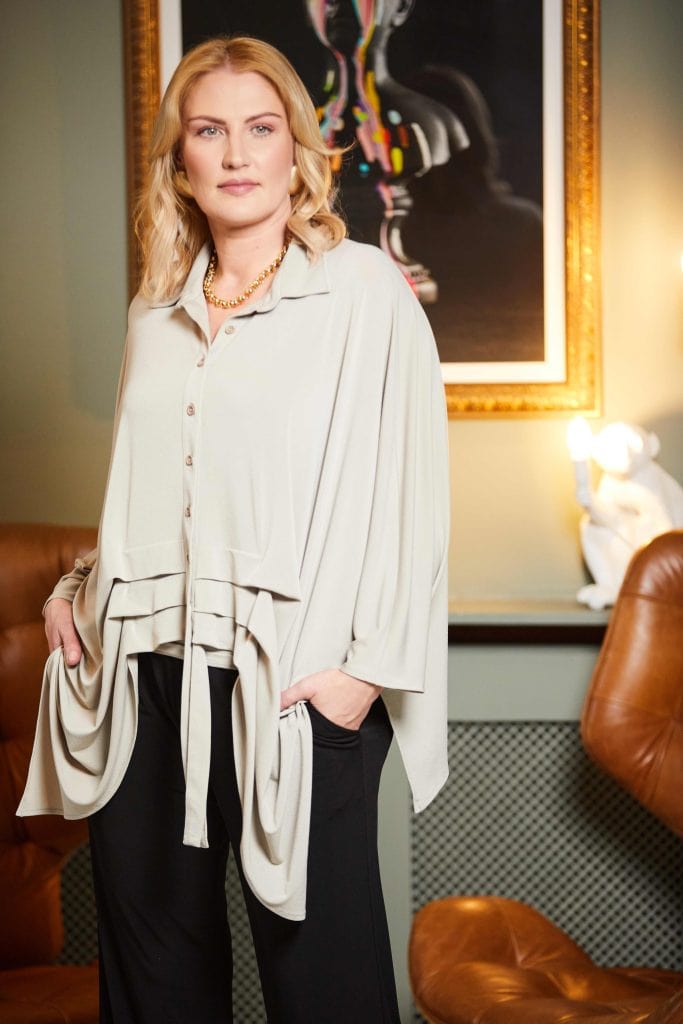 ORA Ruched Pleat Shirt