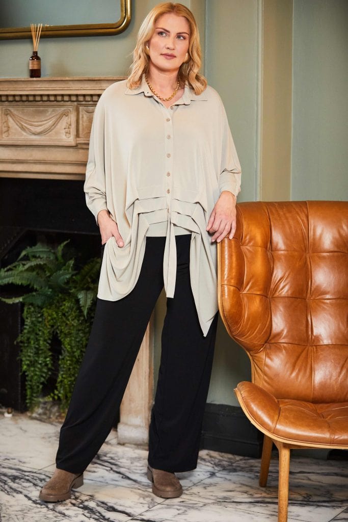 ORA Ruched Pleat Shirt