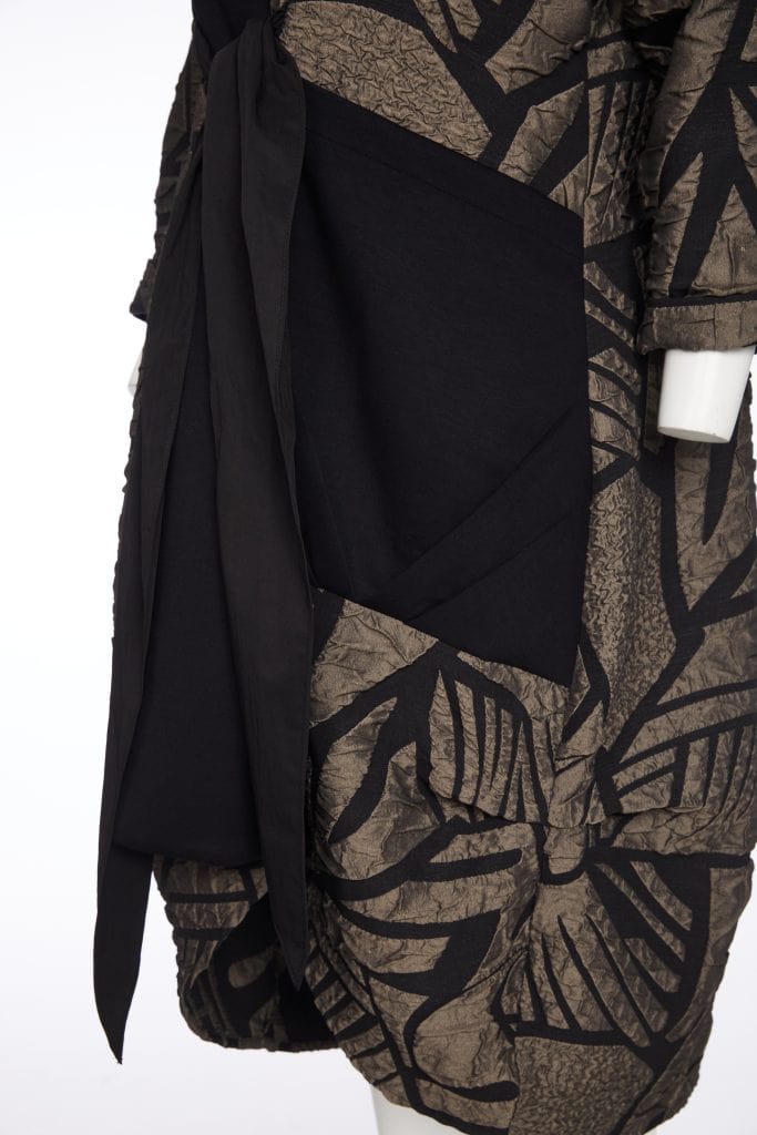 ORA Tie Front Print Coat