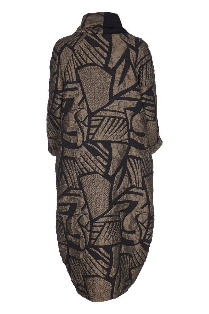 ORA Tie Front Print Coat