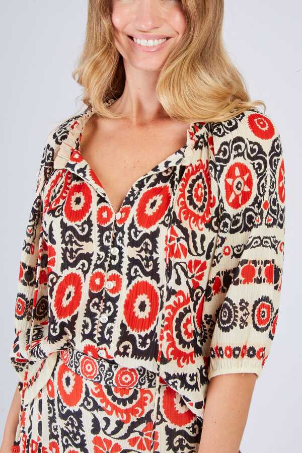 Derhy Tile Print Blouse