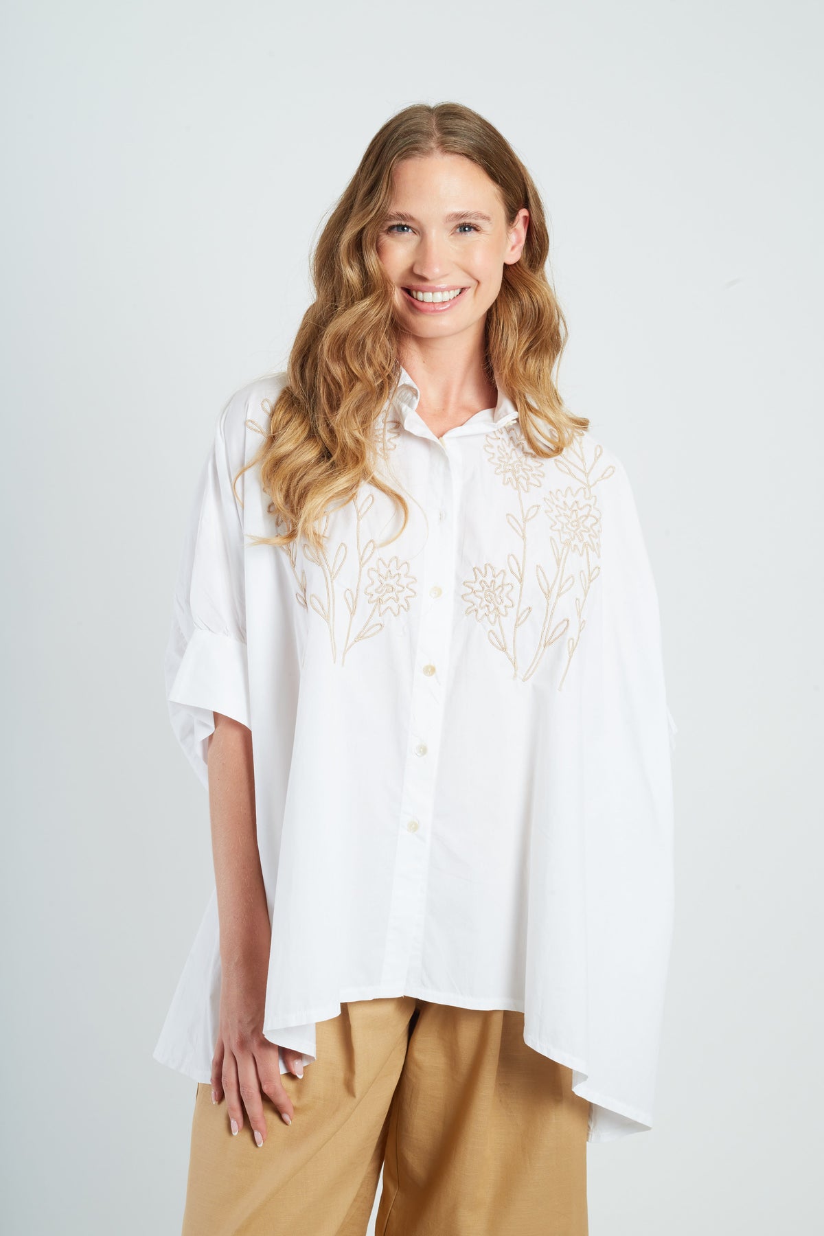 Derhy Floral Stitch Shirt