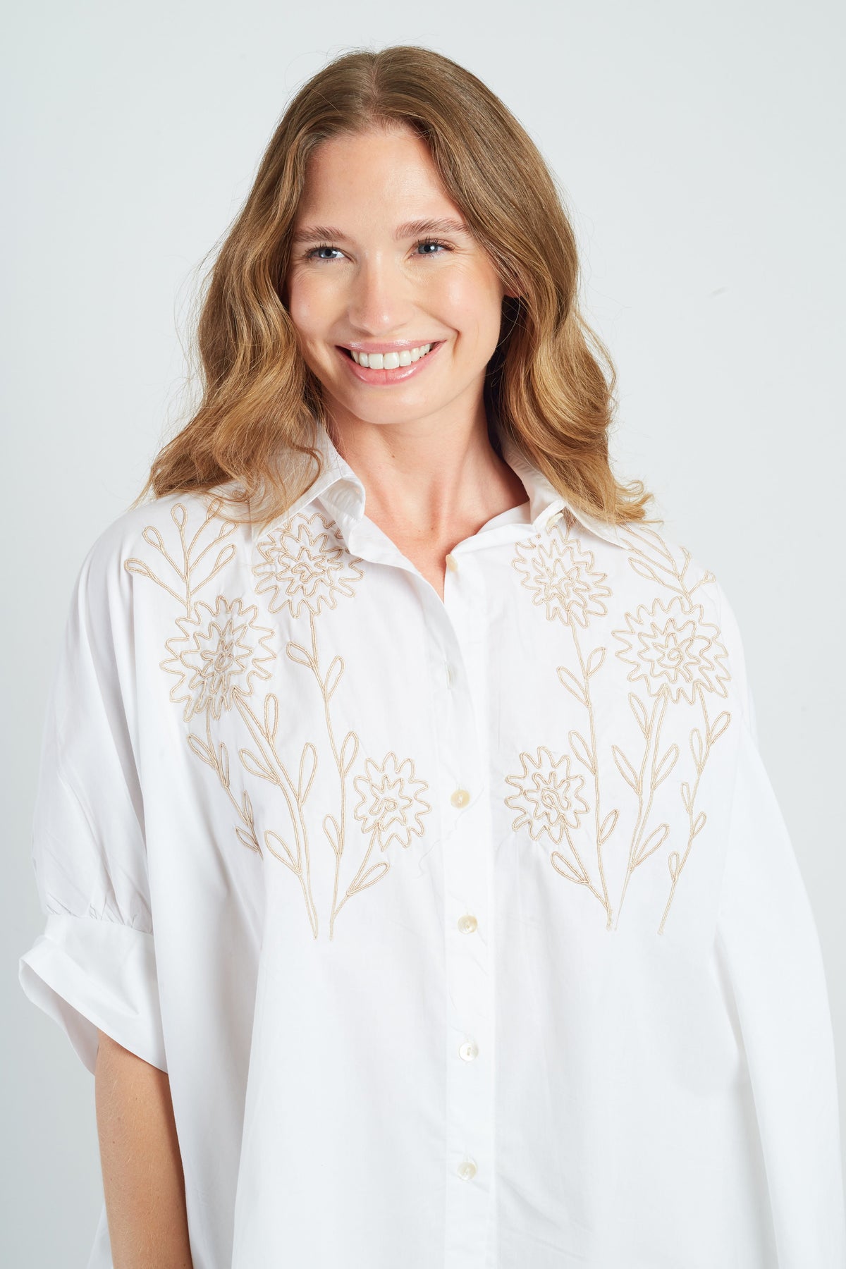 Derhy Floral Stitch Shirt