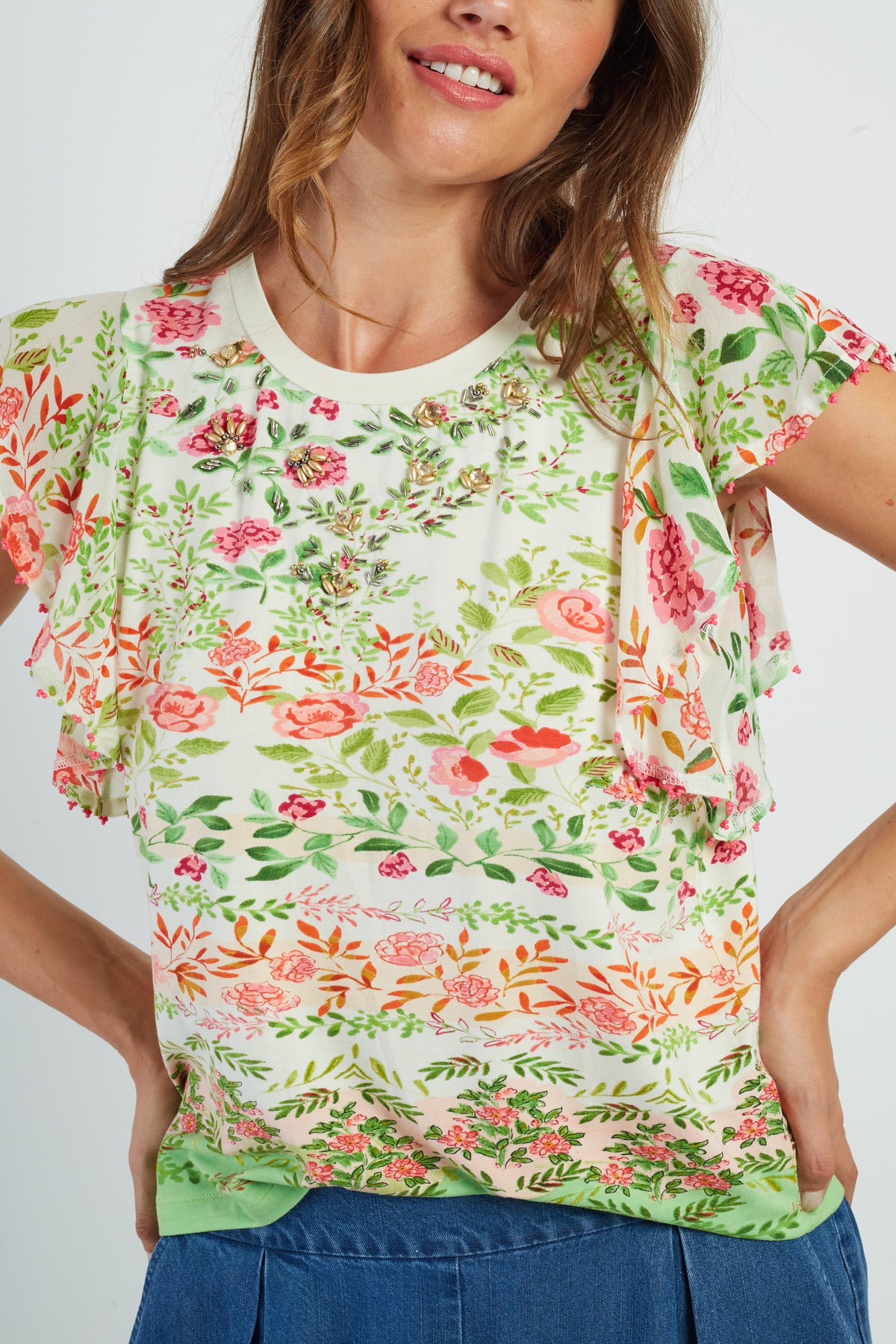 Derhy Garden Print Top