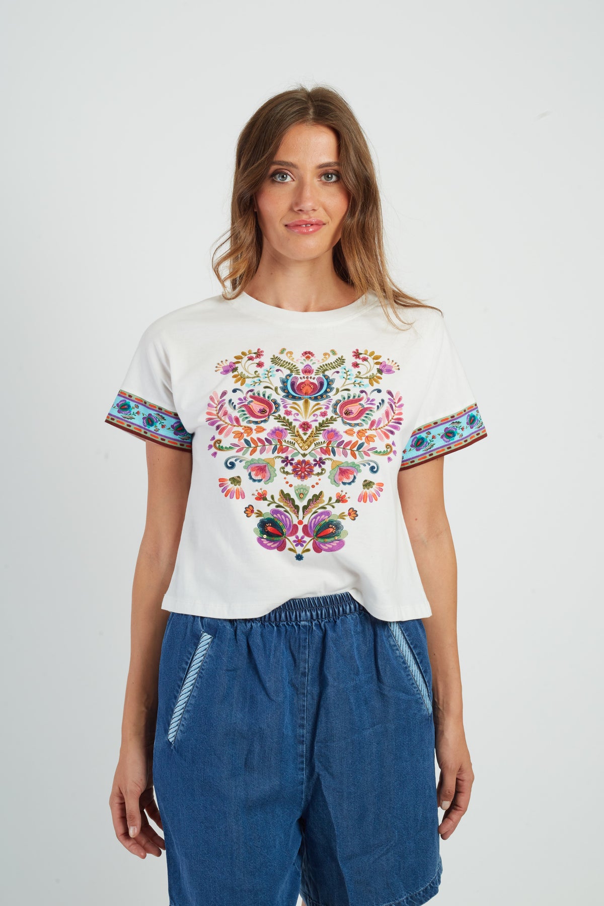 Derhy Paisley Motif T-Shirt
