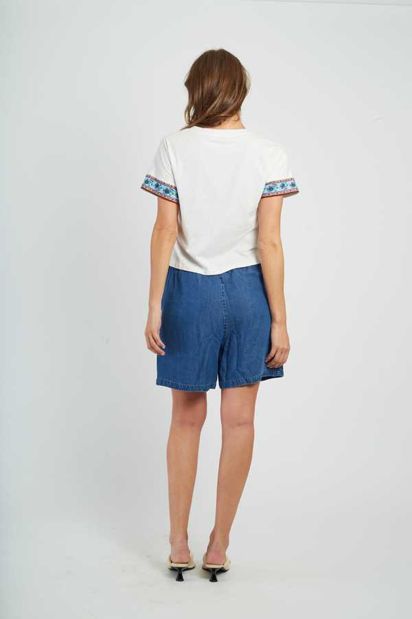 Derhy Paisley Motif T-Shirt