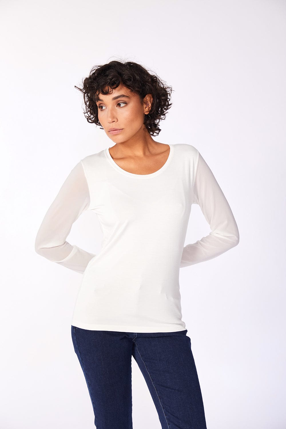 PERUZZI Mesh Sleeve Top