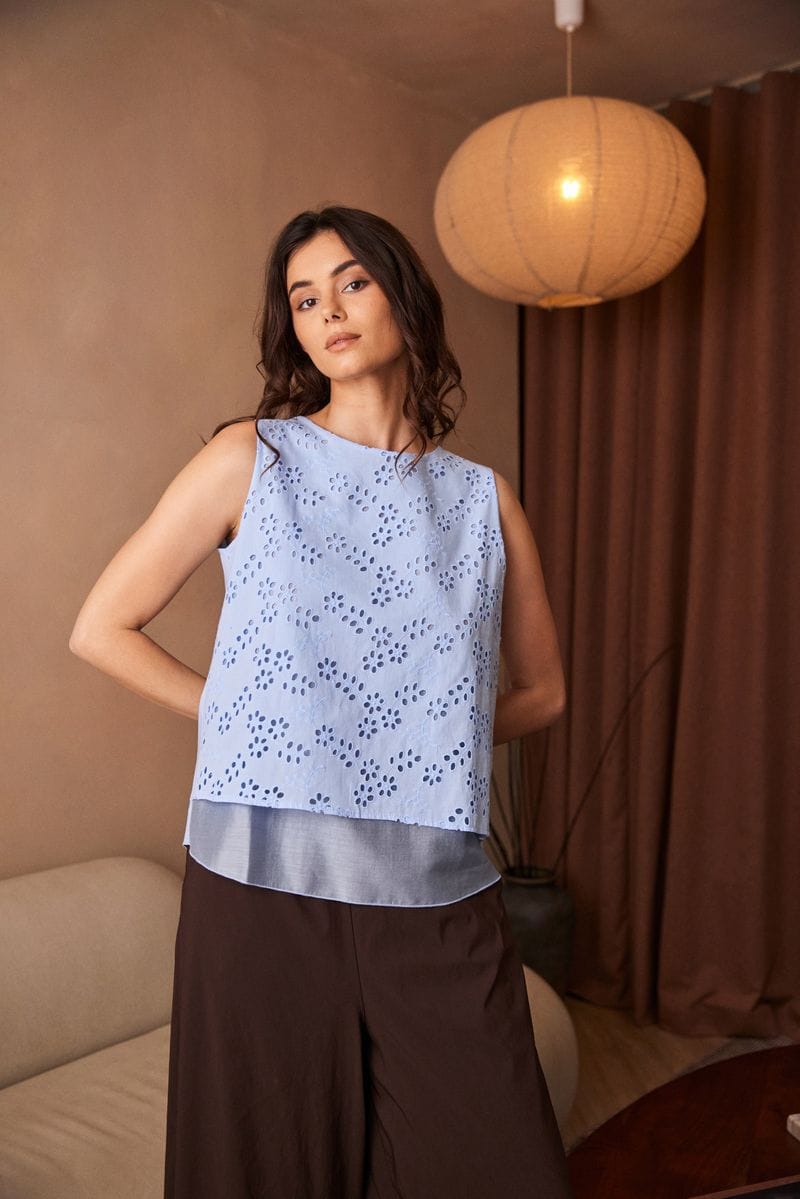 PERUZZI Floral Broderie Top