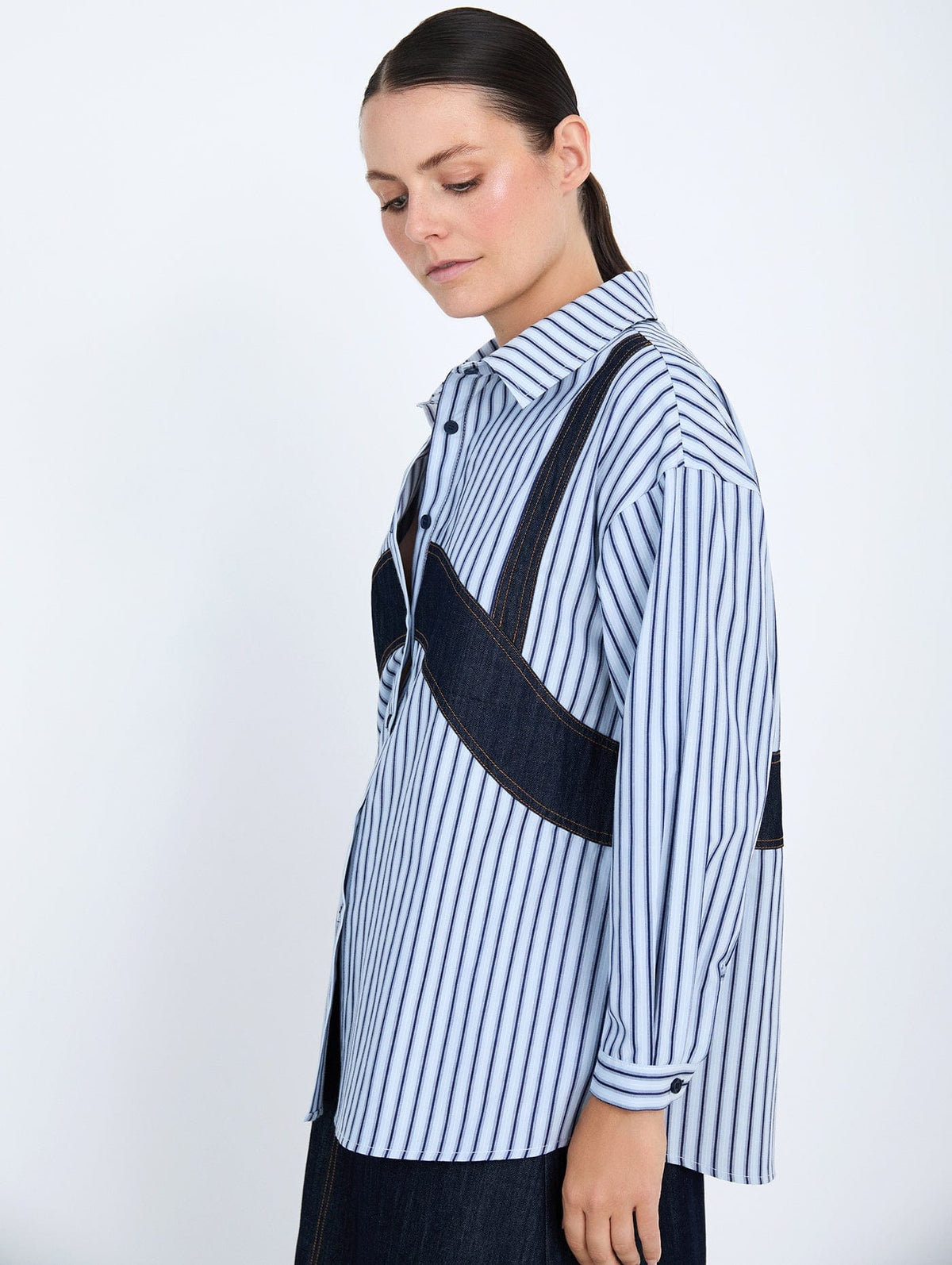 Skatie Denim Detail Shirt