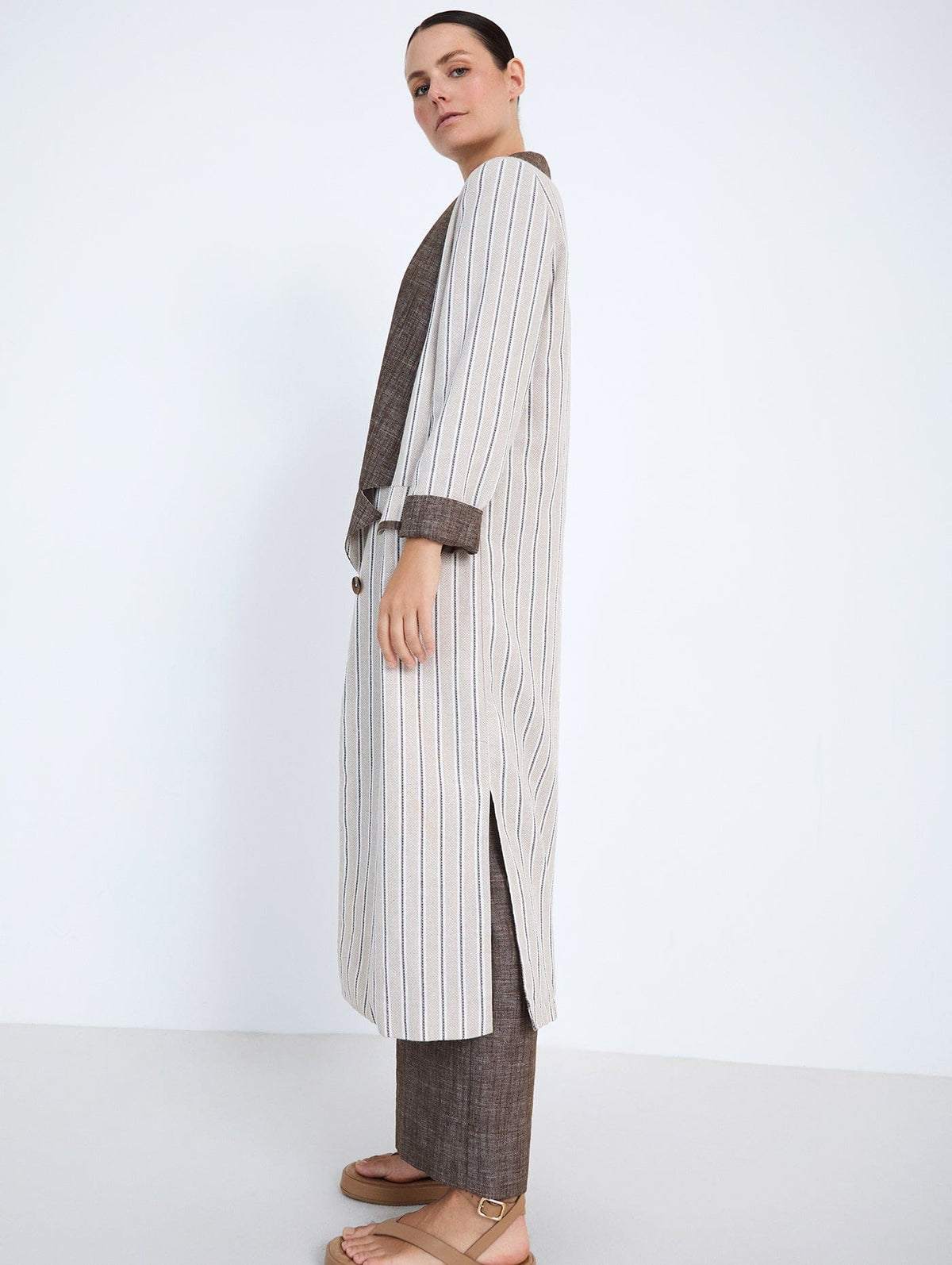 Skatie Mixed Fabric Coat