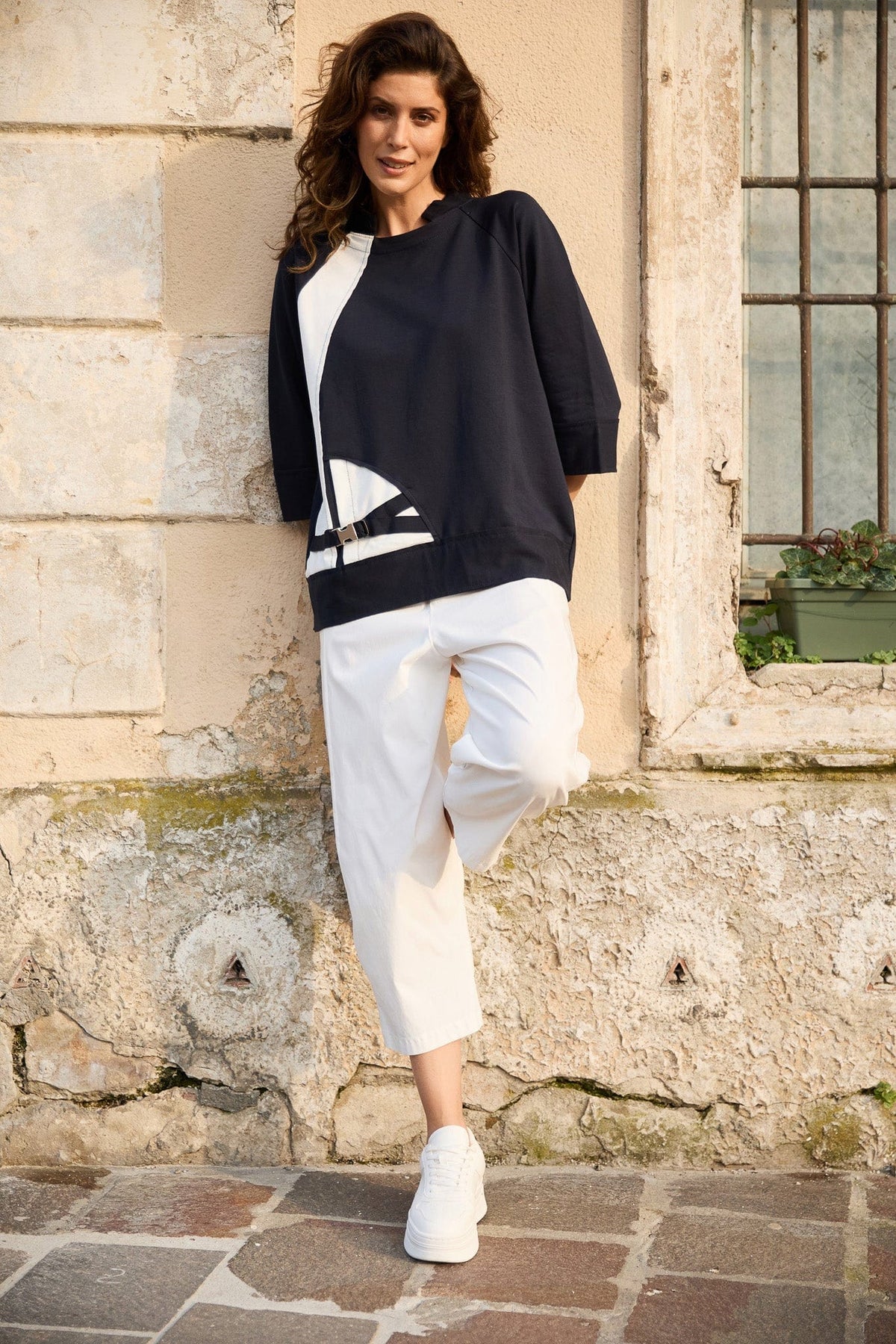 PERUZZI Contrast Colour Block Top