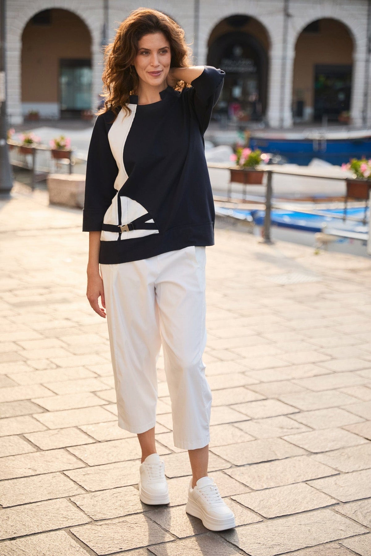 PERUZZI Contrast Colour Block Top
