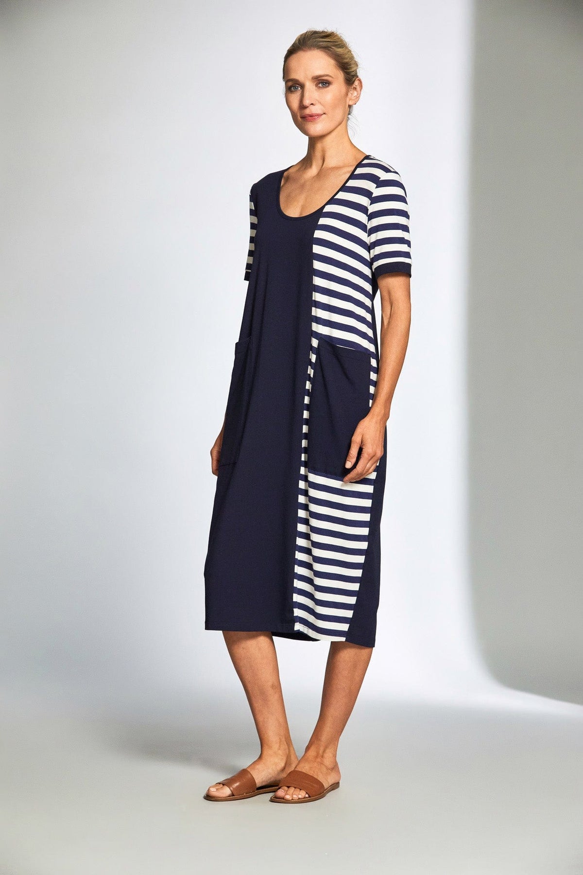 PERUZZI Stripe Panel Dress