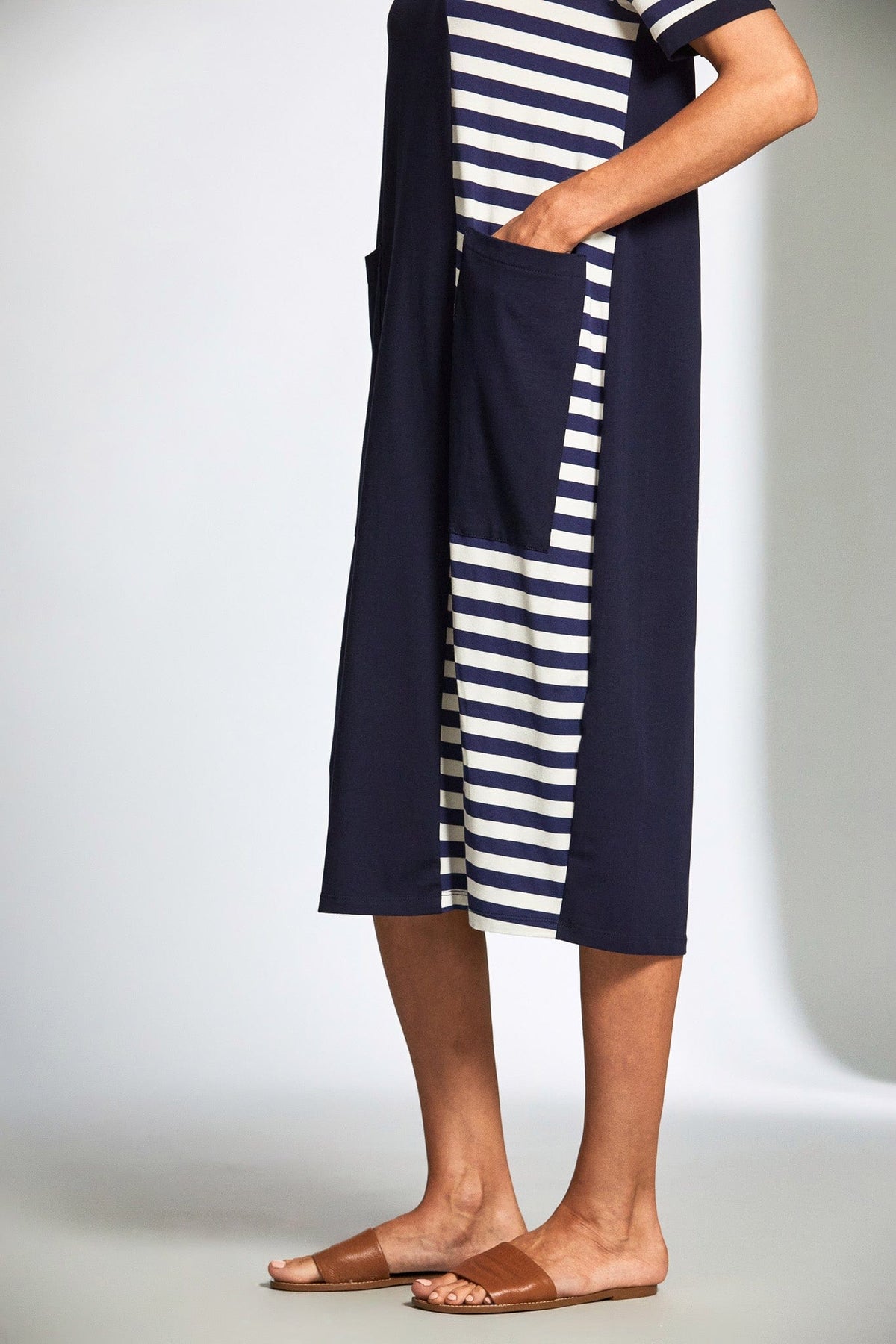 PERUZZI Stripe Panel Dress