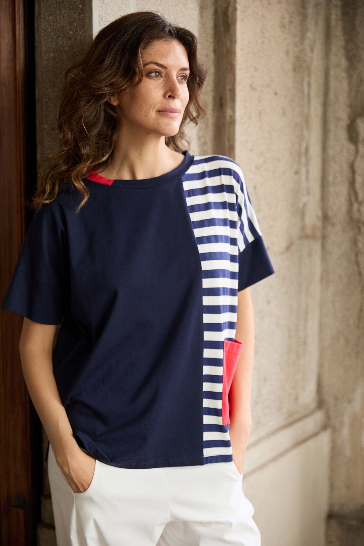 PERUZZI Stripe Pocket Top