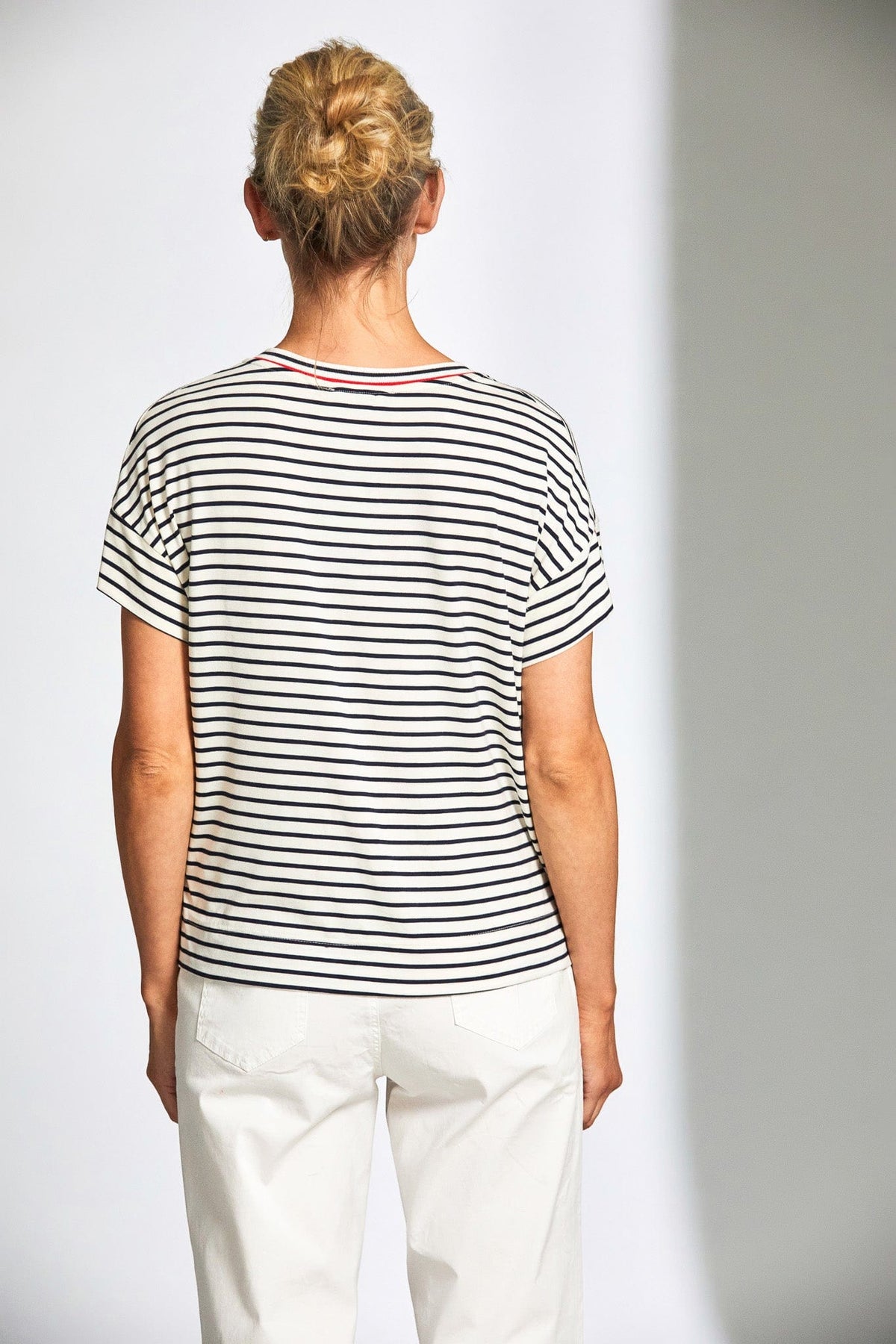 PERUZZI Stripe V-Neck Top