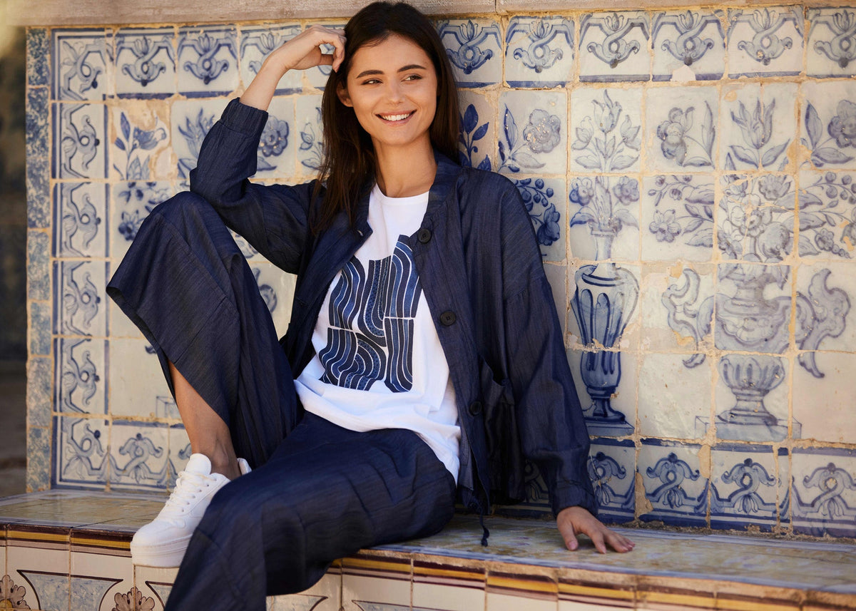 PERUZZI Line Print T-Shirt