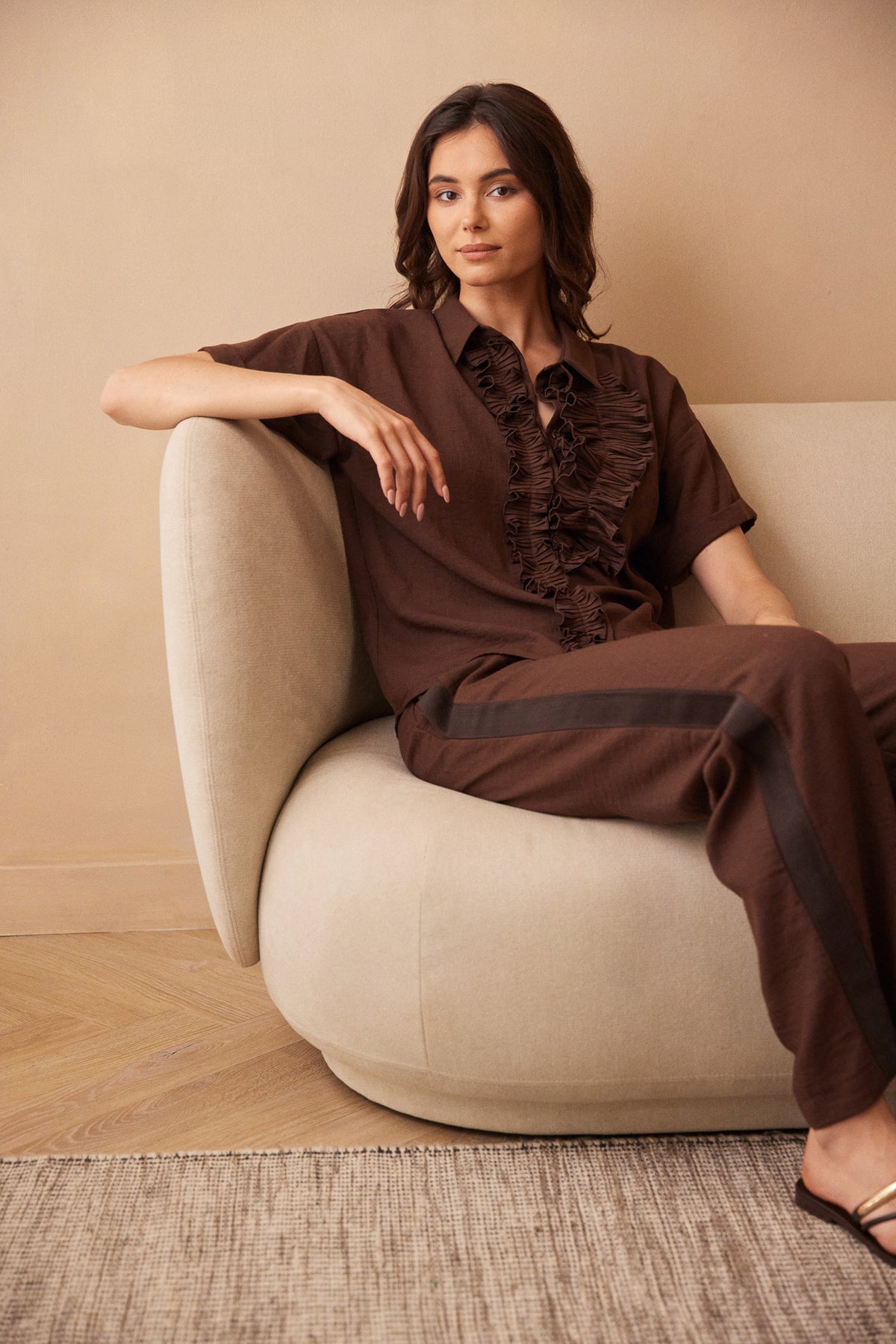 PERUZZI Ruffle Blouse