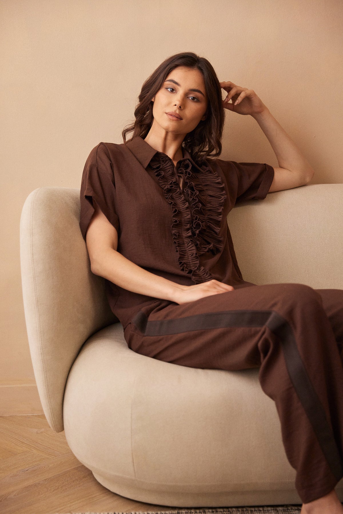 PERUZZI Ruffle Blouse