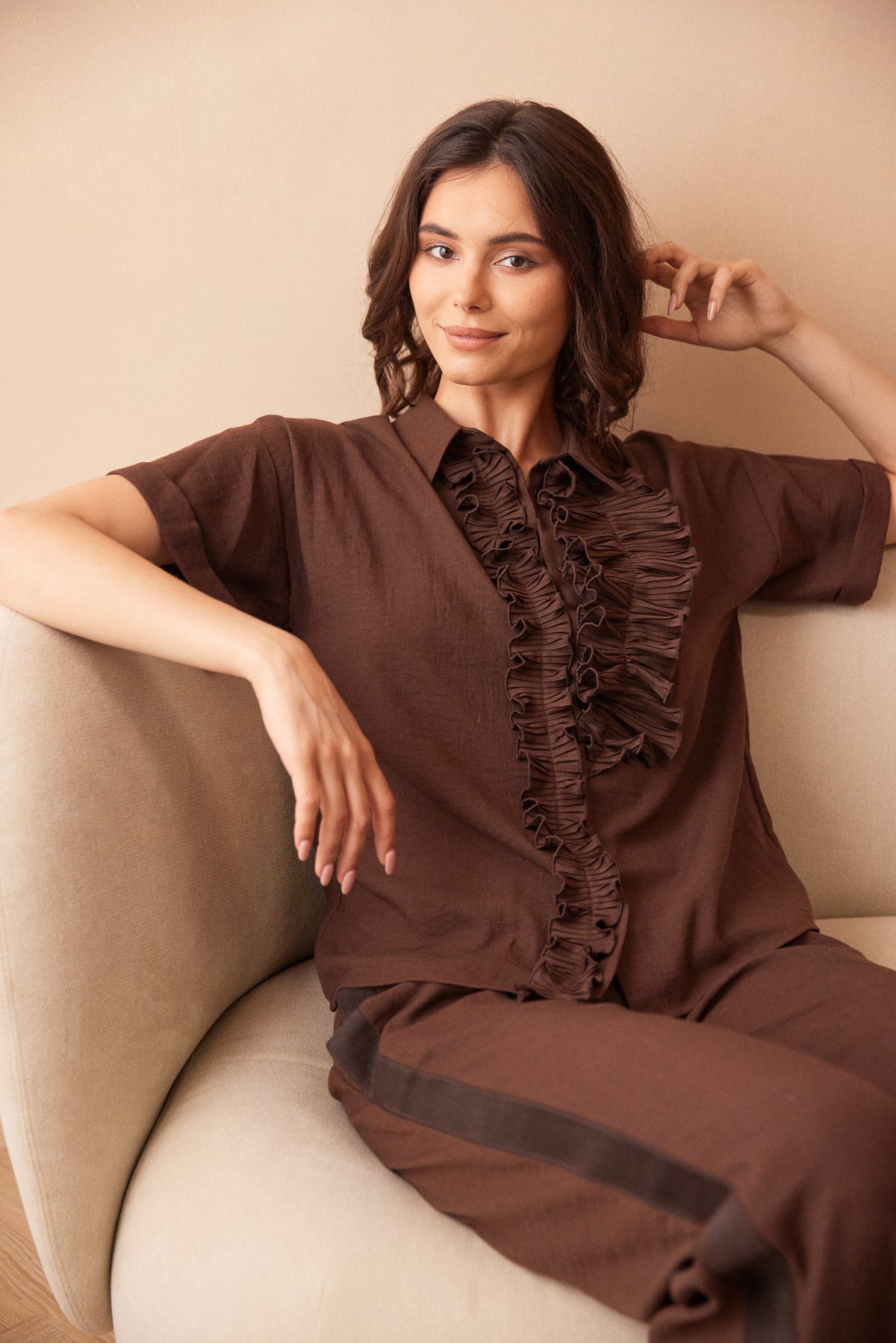 PERUZZI Ruffle Blouse