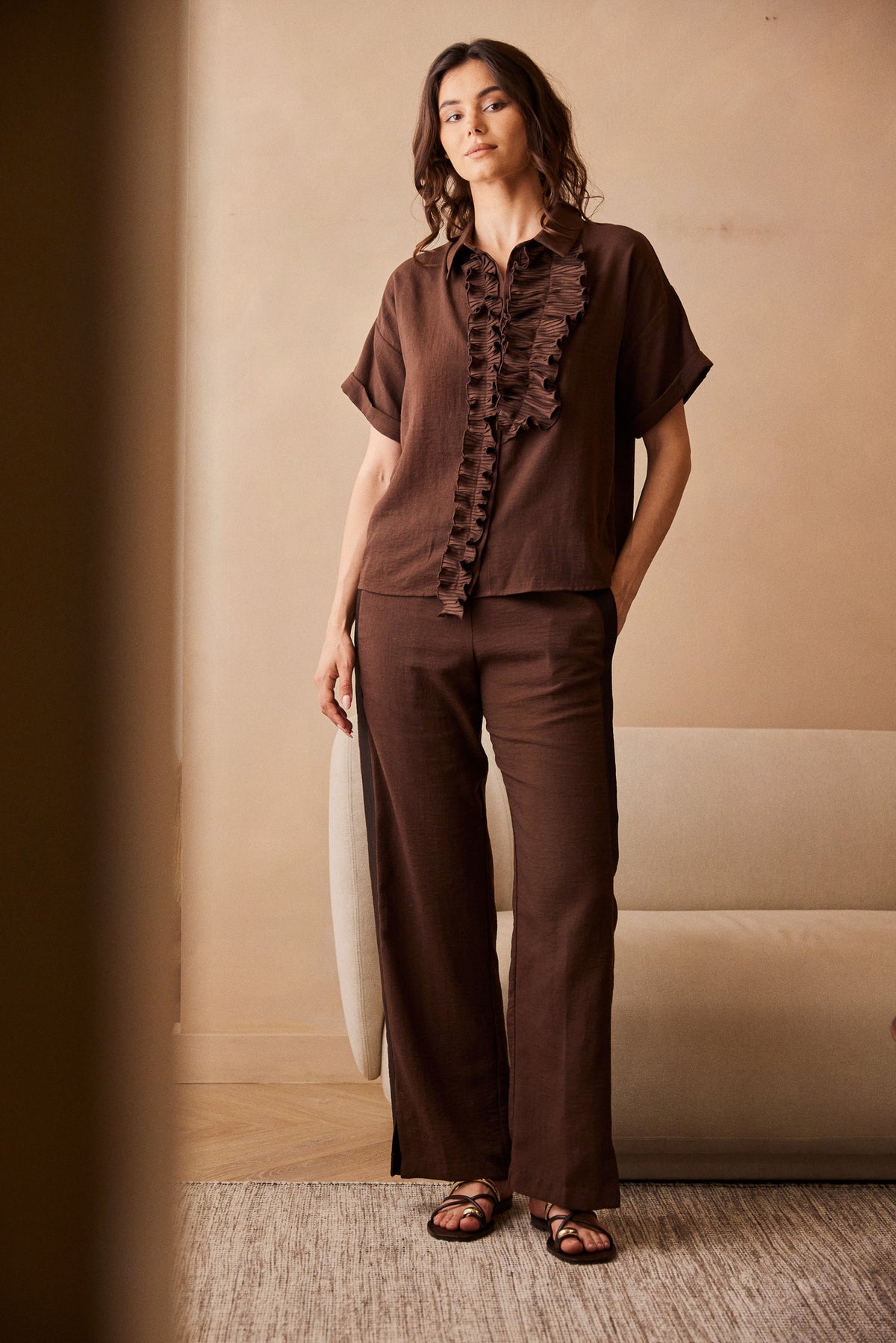 PERUZZI Ruffle Blouse