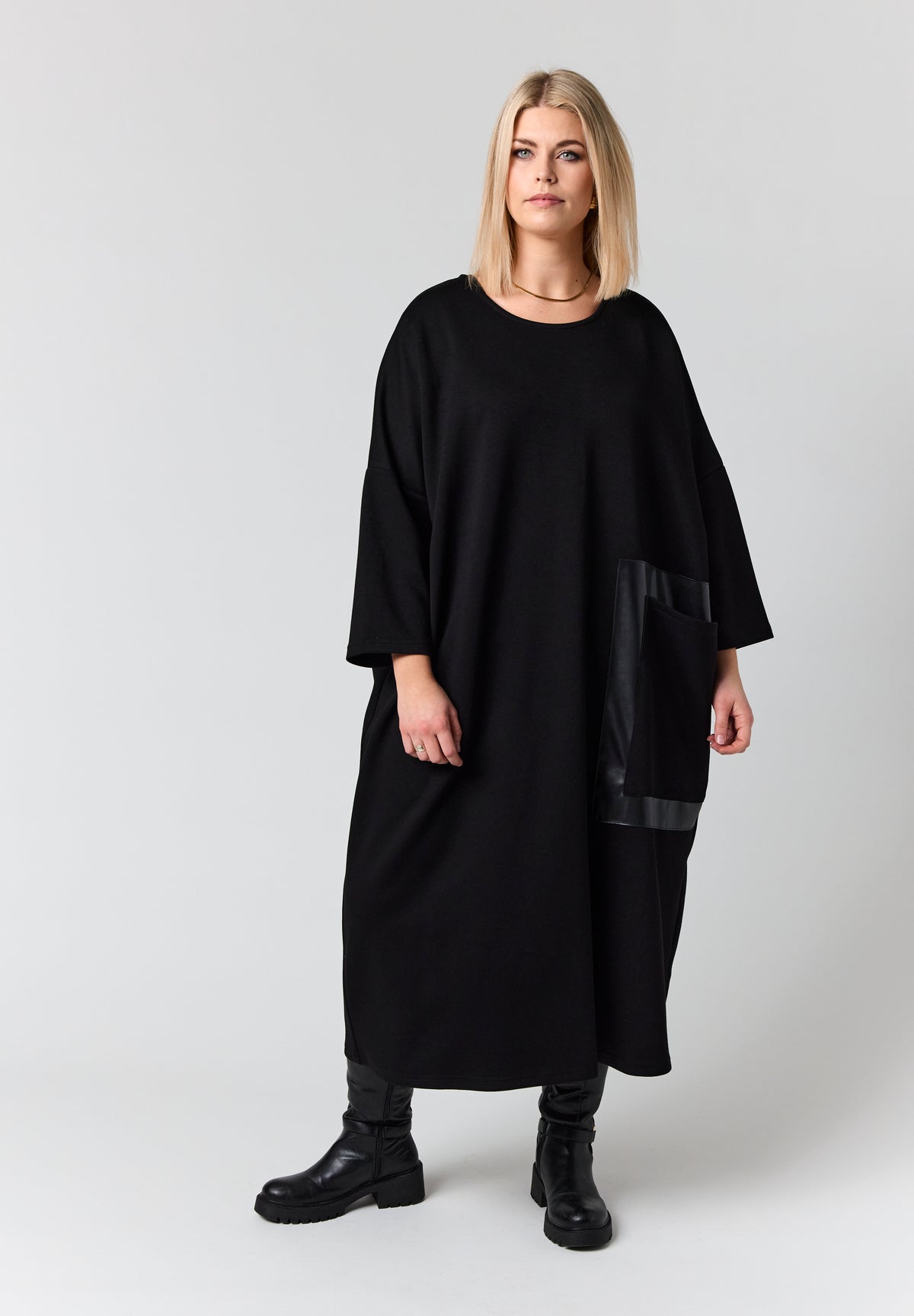STUDIO Pleather Pocket Dress