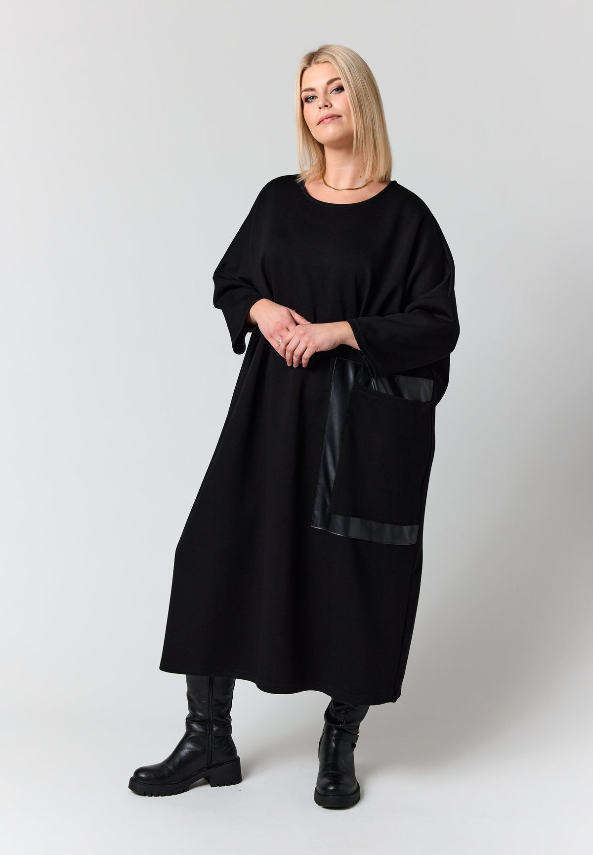 STUDIO Pleather Pocket Dress