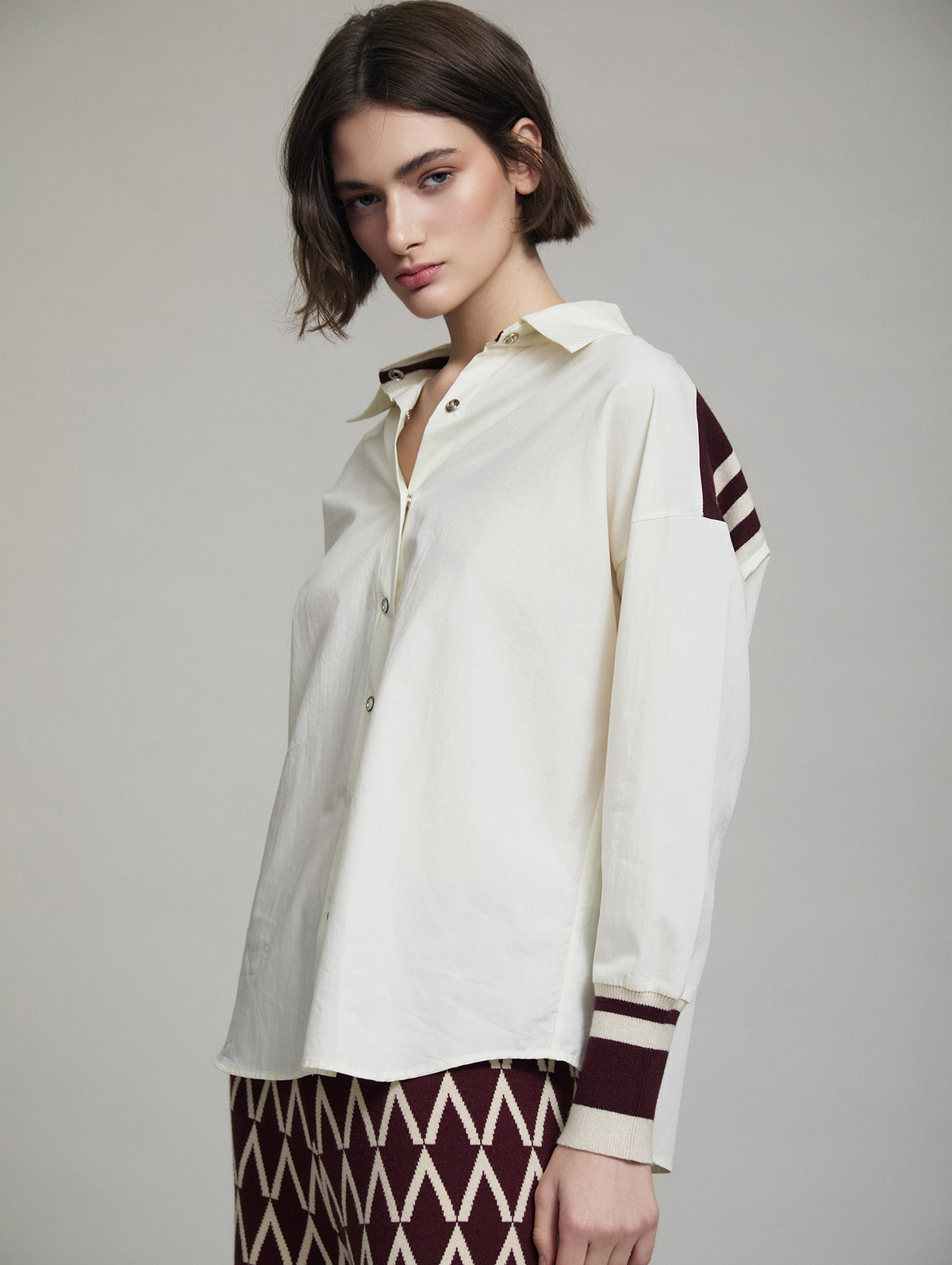 Skatie Knit Cuff Shirt