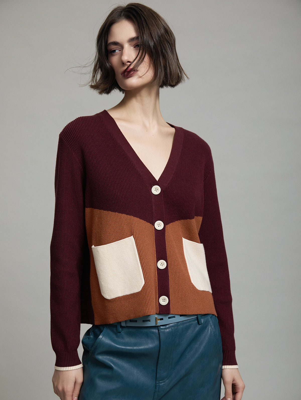 Skatie Colour Block Cardigan