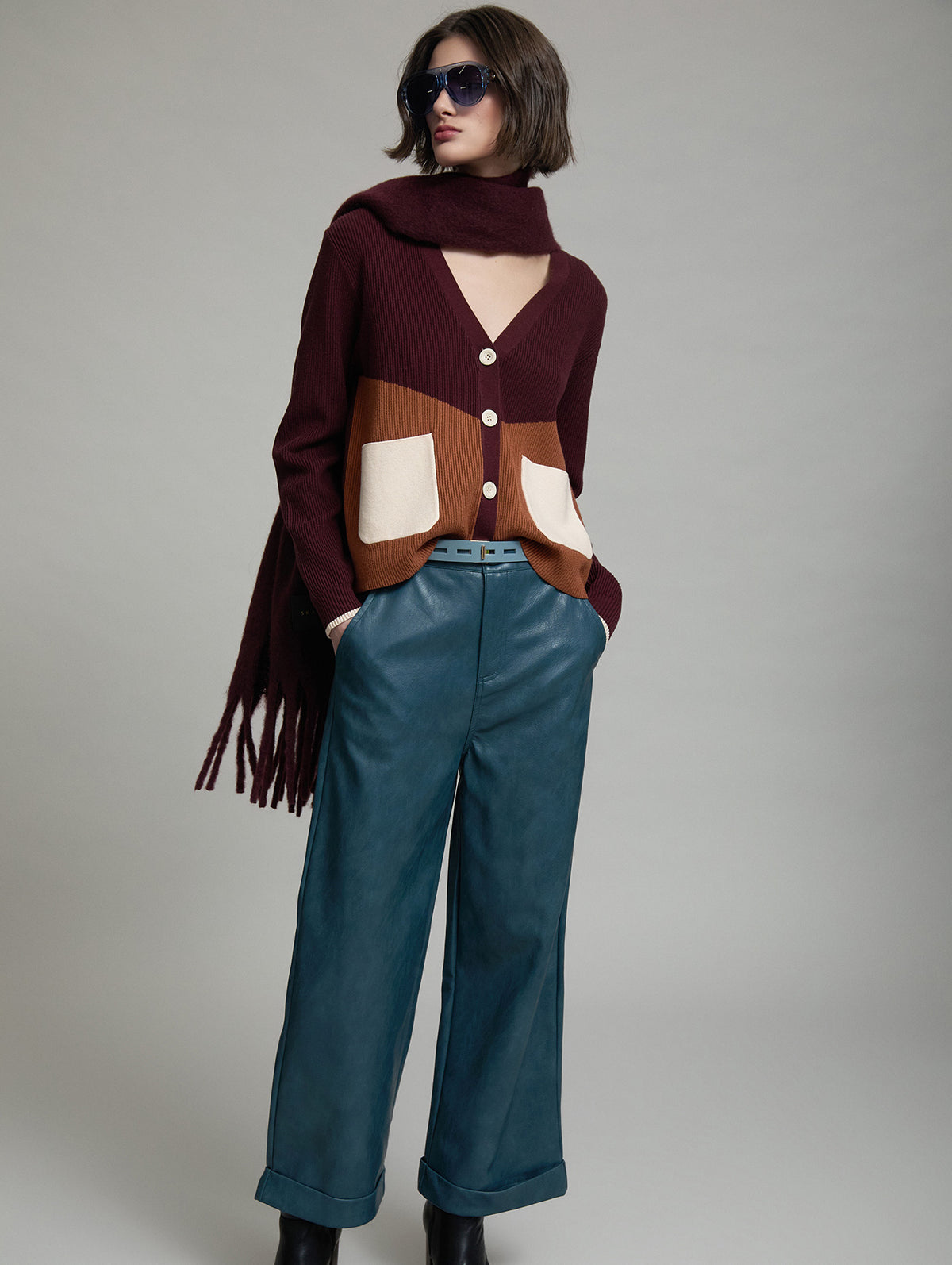 Skatie Colour Block Cardigan