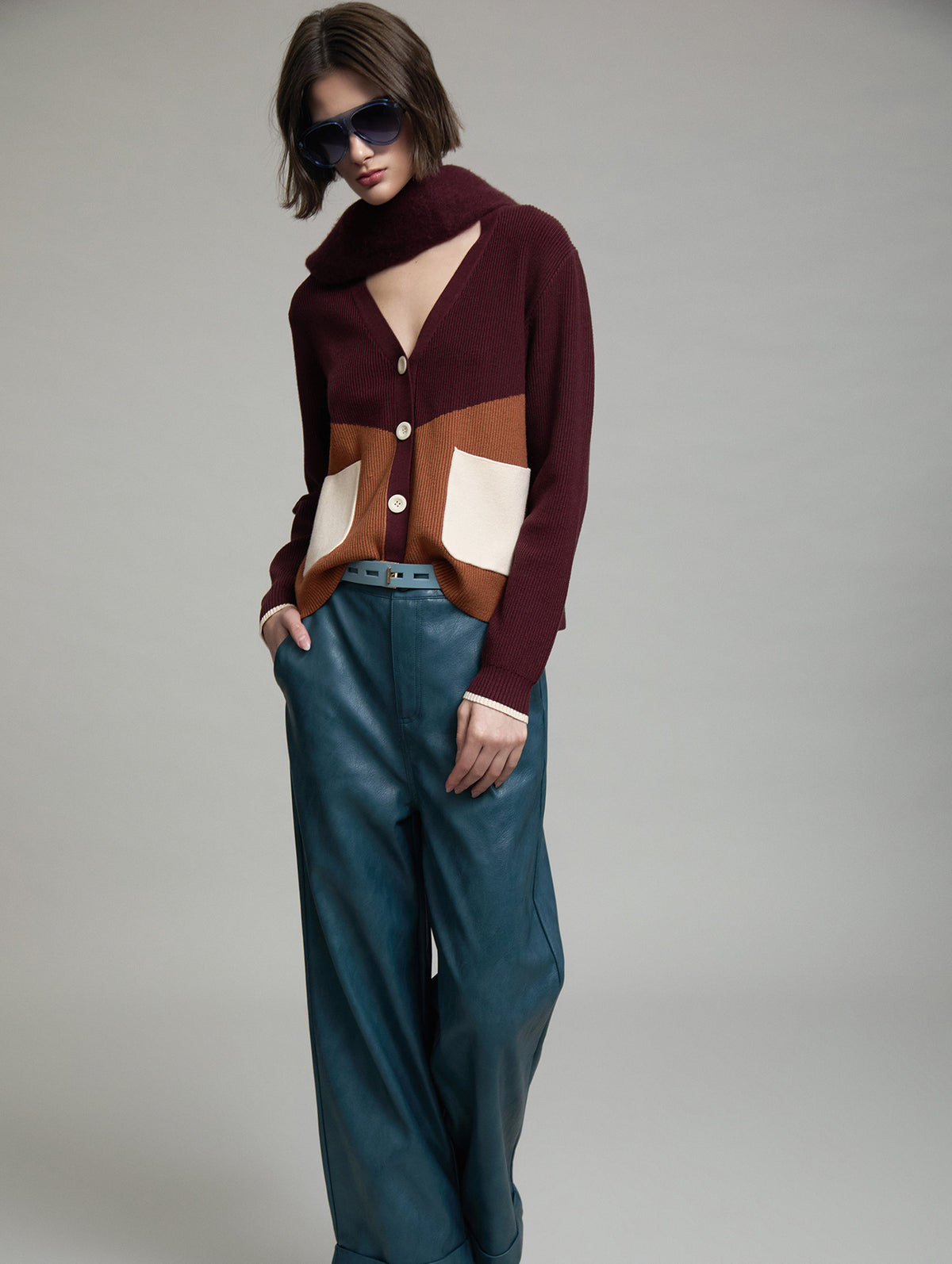 Skatie Colour Block Cardigan