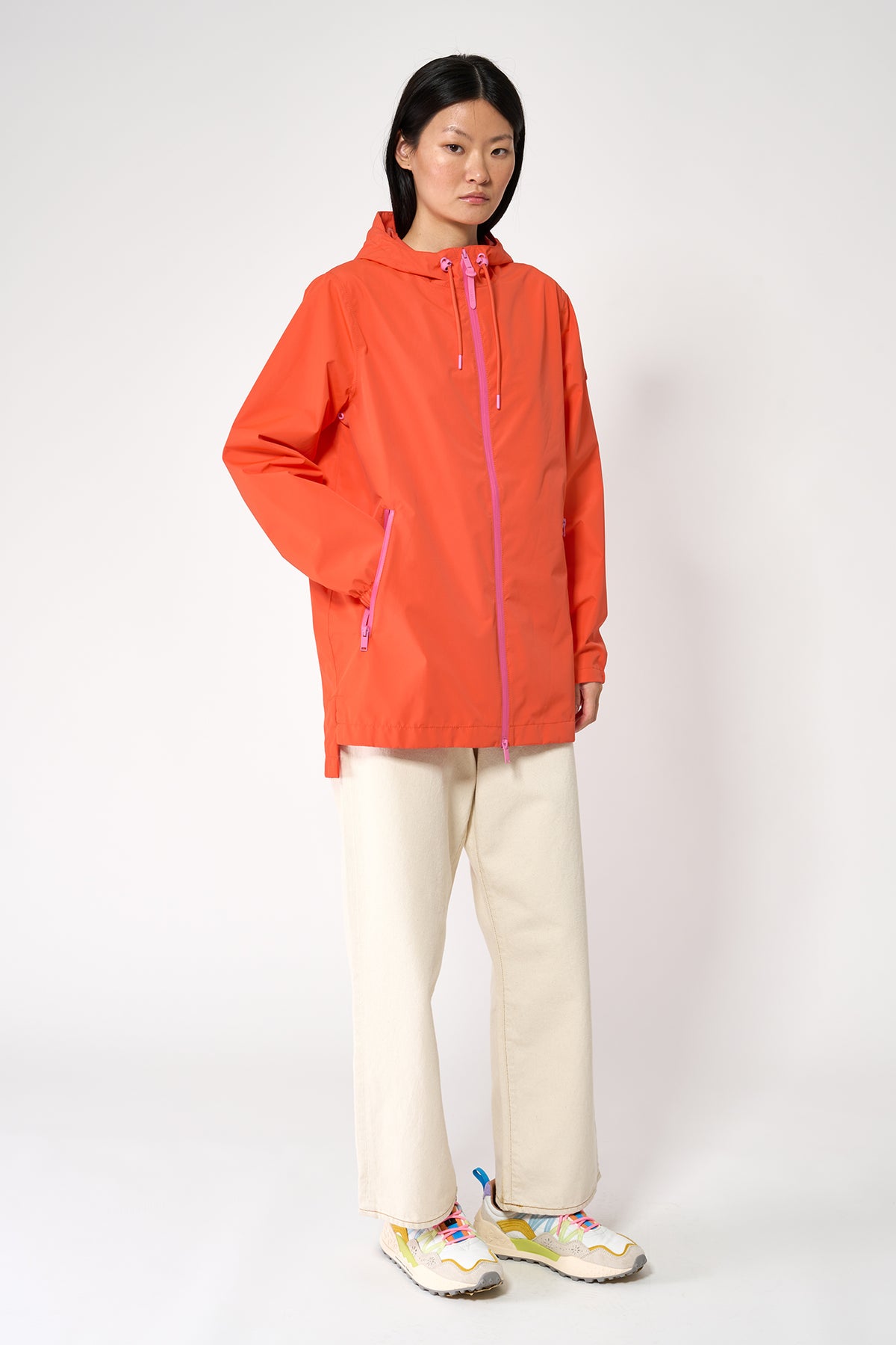 TANTÄ Contrast Zip Waterproof Raincoat