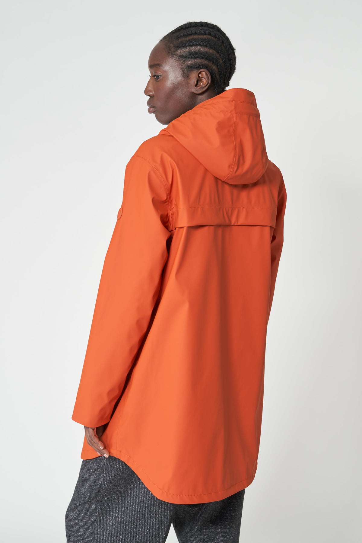 TANTÄ Half Fleece Lined Curved Hem Raincoat