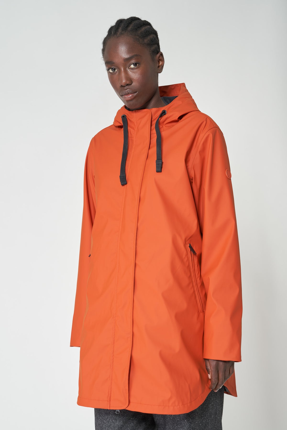 TANTÄ Half Fleece Lined Curved Hem Raincoat