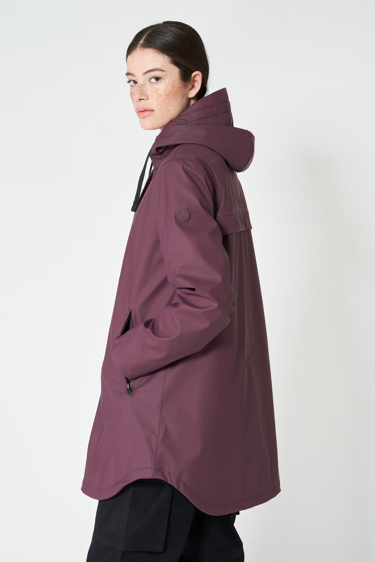 TANTÄ Half Fleece Lined Curved Hem Raincoat