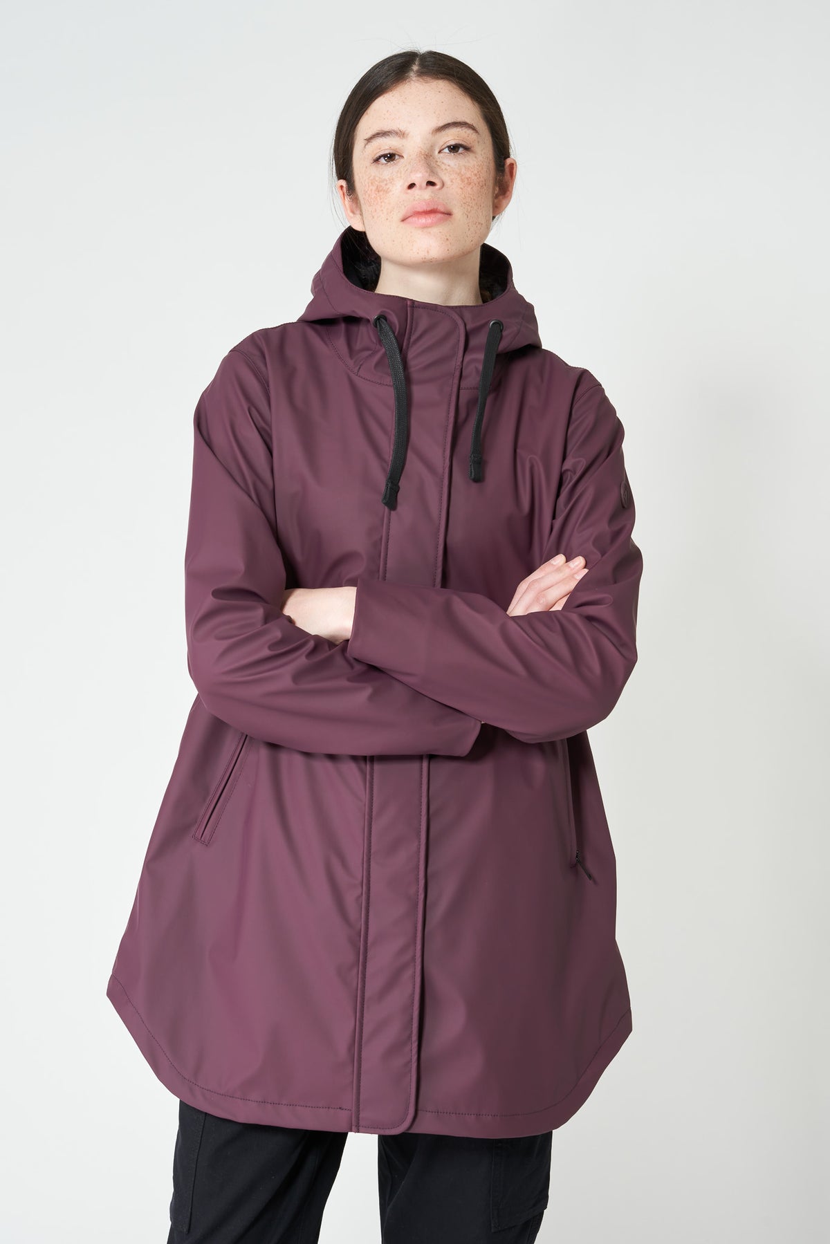 TANTÄ Half Fleece Lined Curved Hem Raincoat