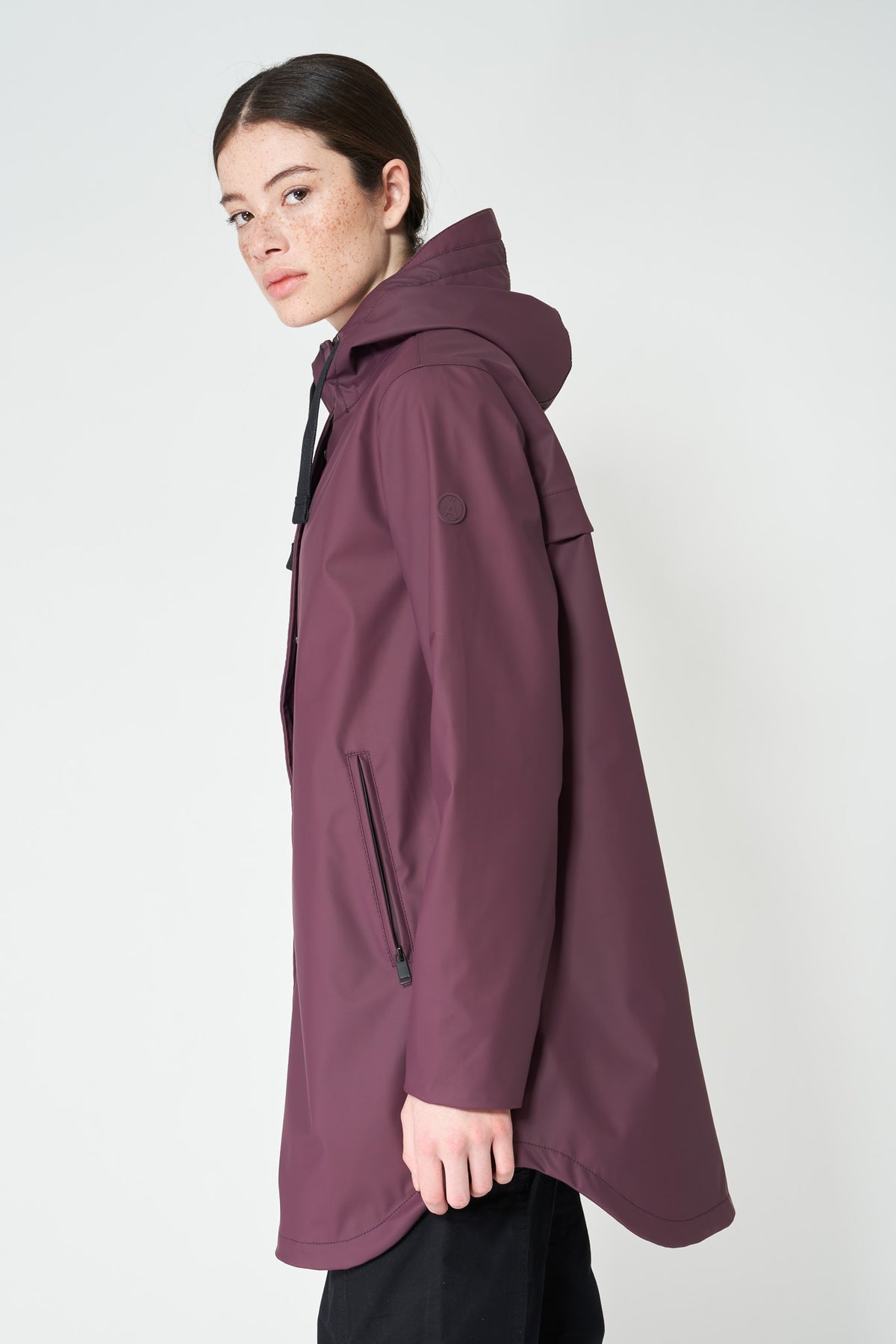 TANTÄ Half Fleece Lined Curved Hem Raincoat