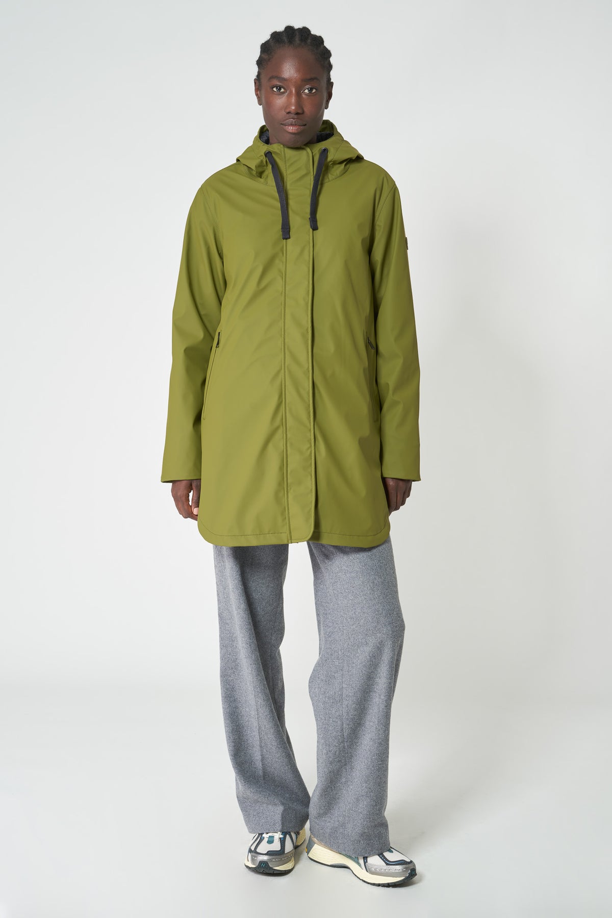 TANTÄ Half Fleece Lined Curved Hem Raincoat