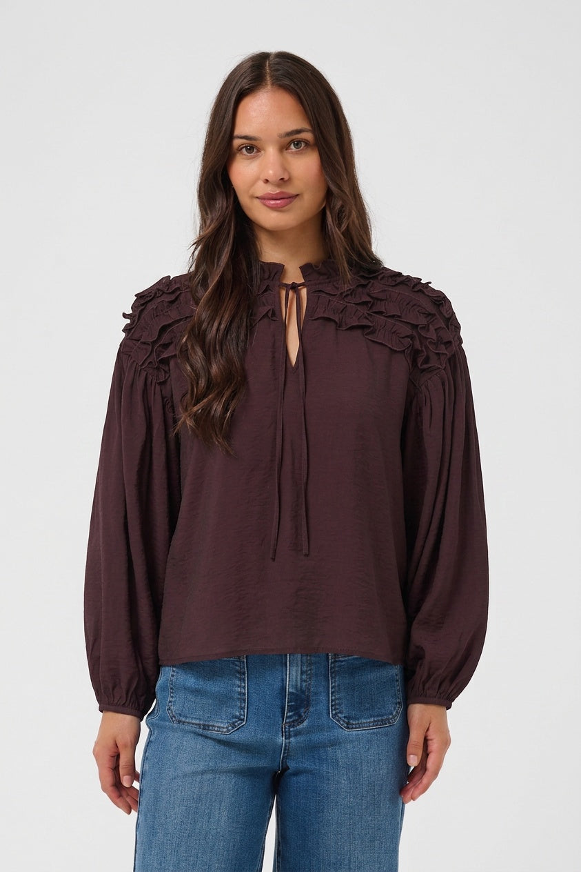 KAFFE Ruffle Blouse