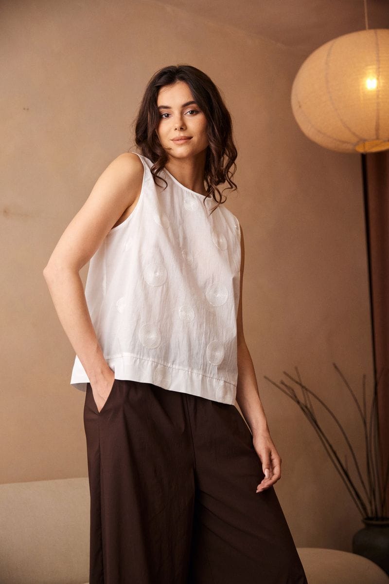 PERUZZI Circle Stitch Top