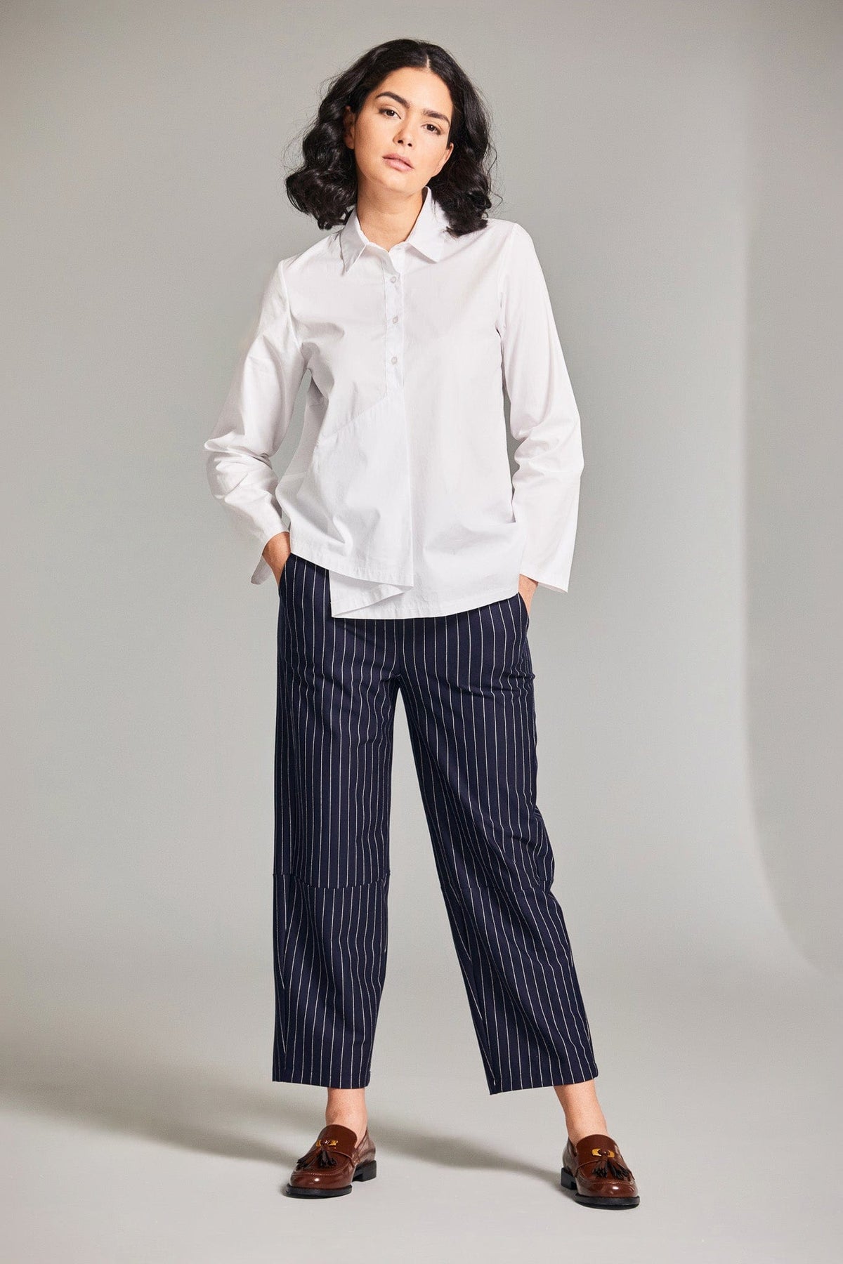 PERUZZI Pinstripe Slouch Trouser