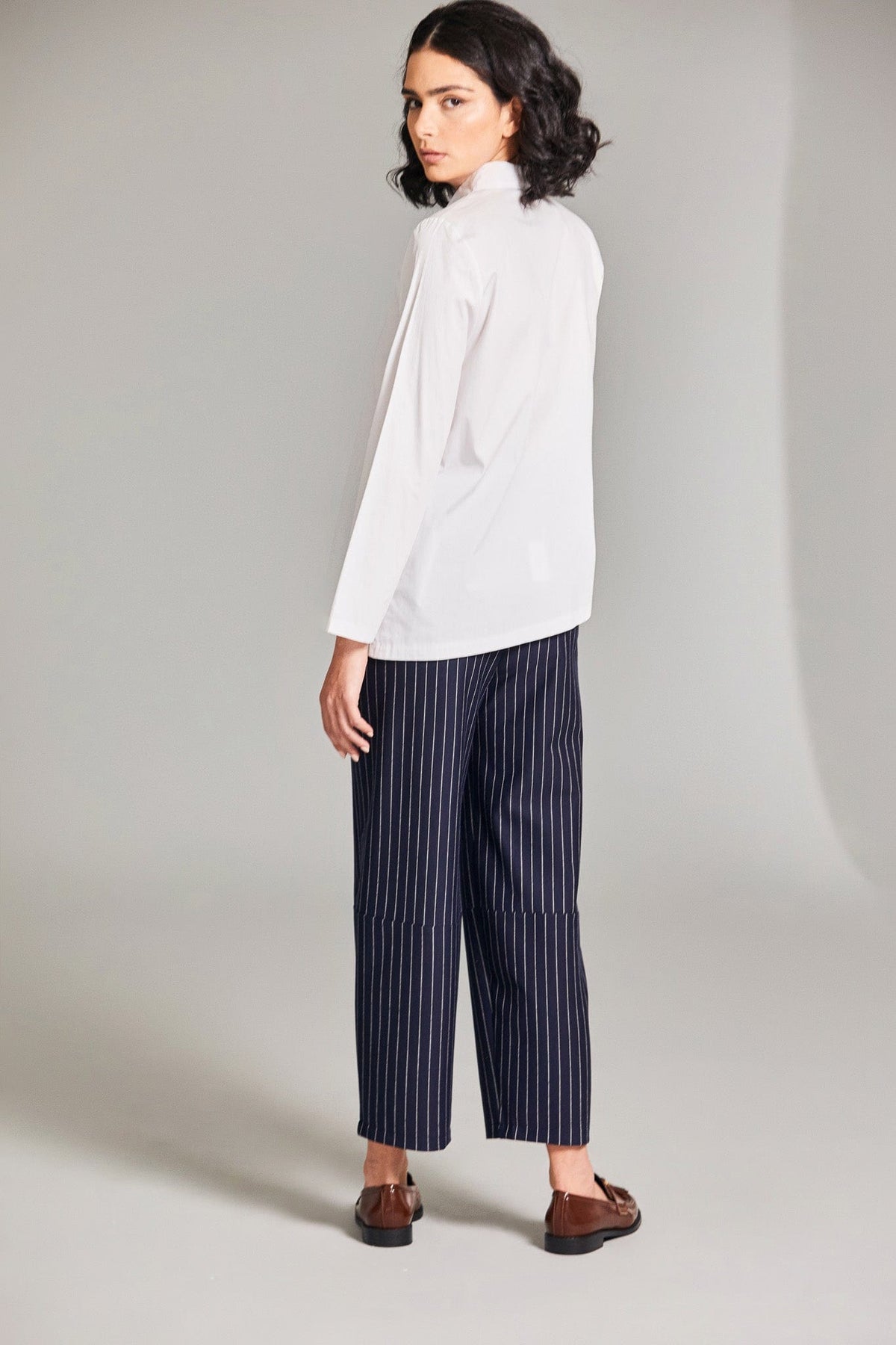 PERUZZI Pinstripe Slouch Trouser